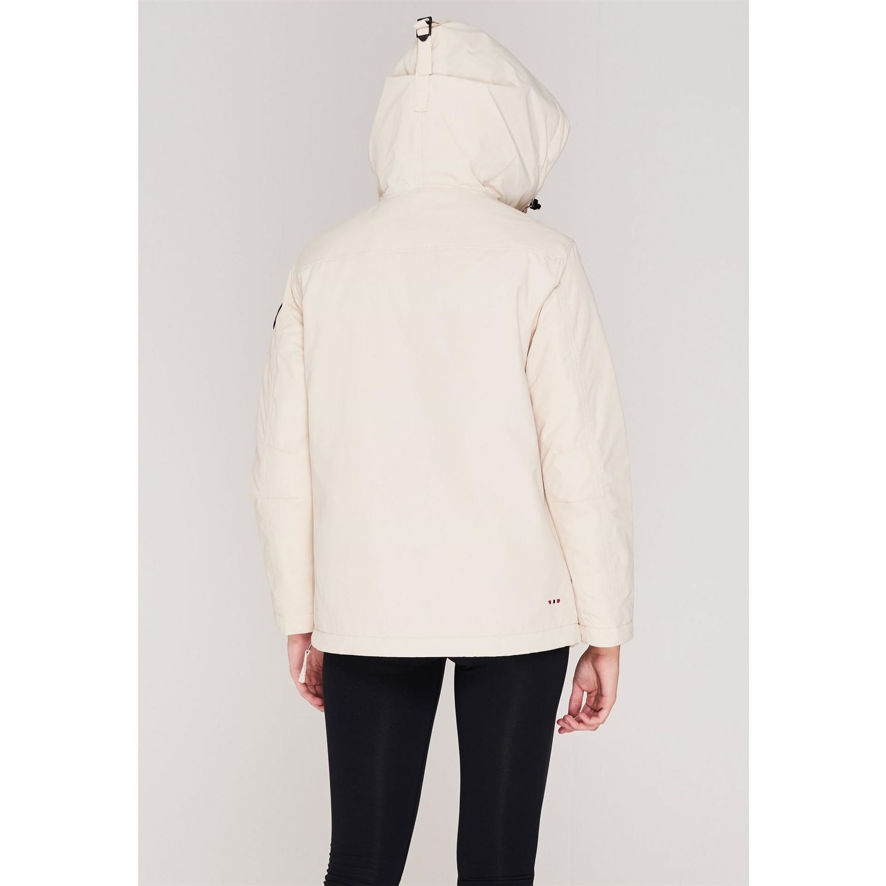 Napapijri Rainforest Water Resistant Hooded Cropped Long Sleeve Rain Anorak