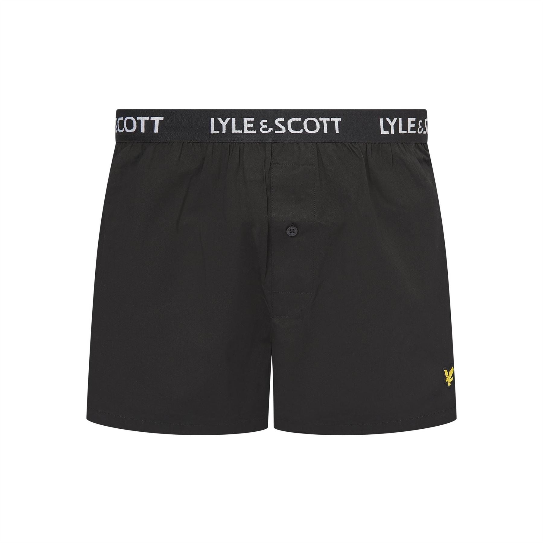 Lyle and Scott 2 Pack Woven Plain Design Boxer Shorts