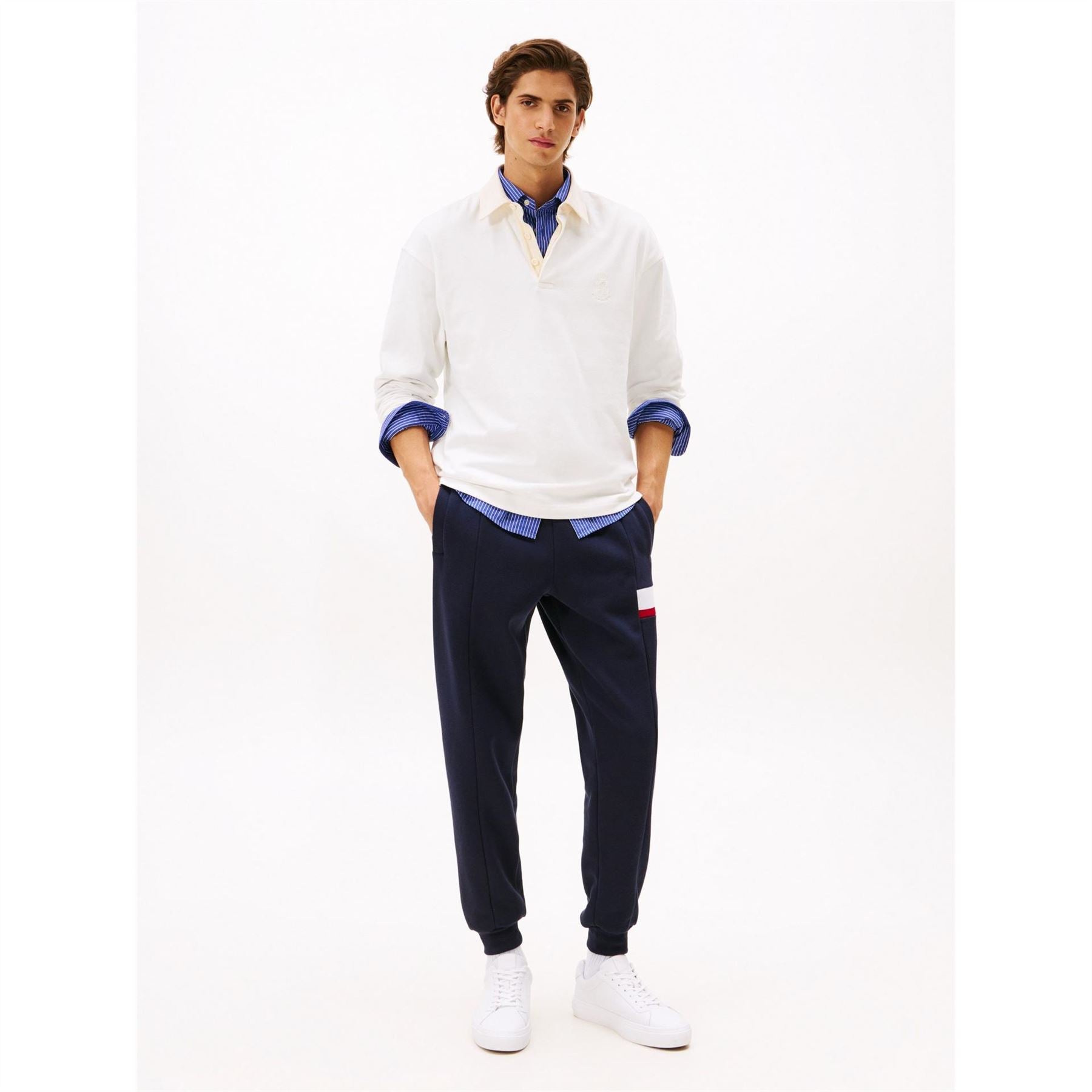 Tommy Hilfiger Ribbed Cuff Solid Patterned Slim Joggers