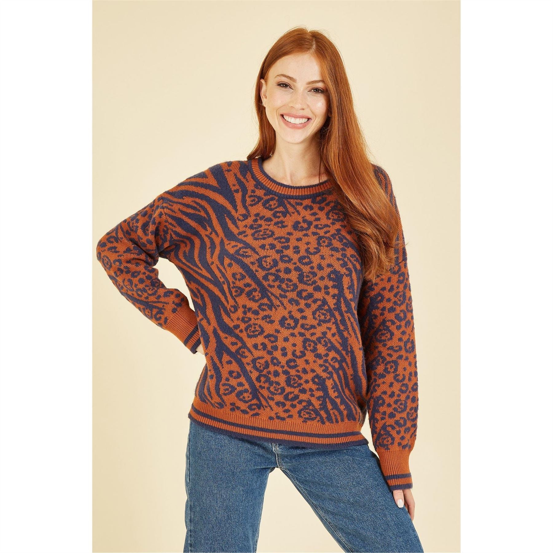 Yumi Animal And Zebra Print Jumper