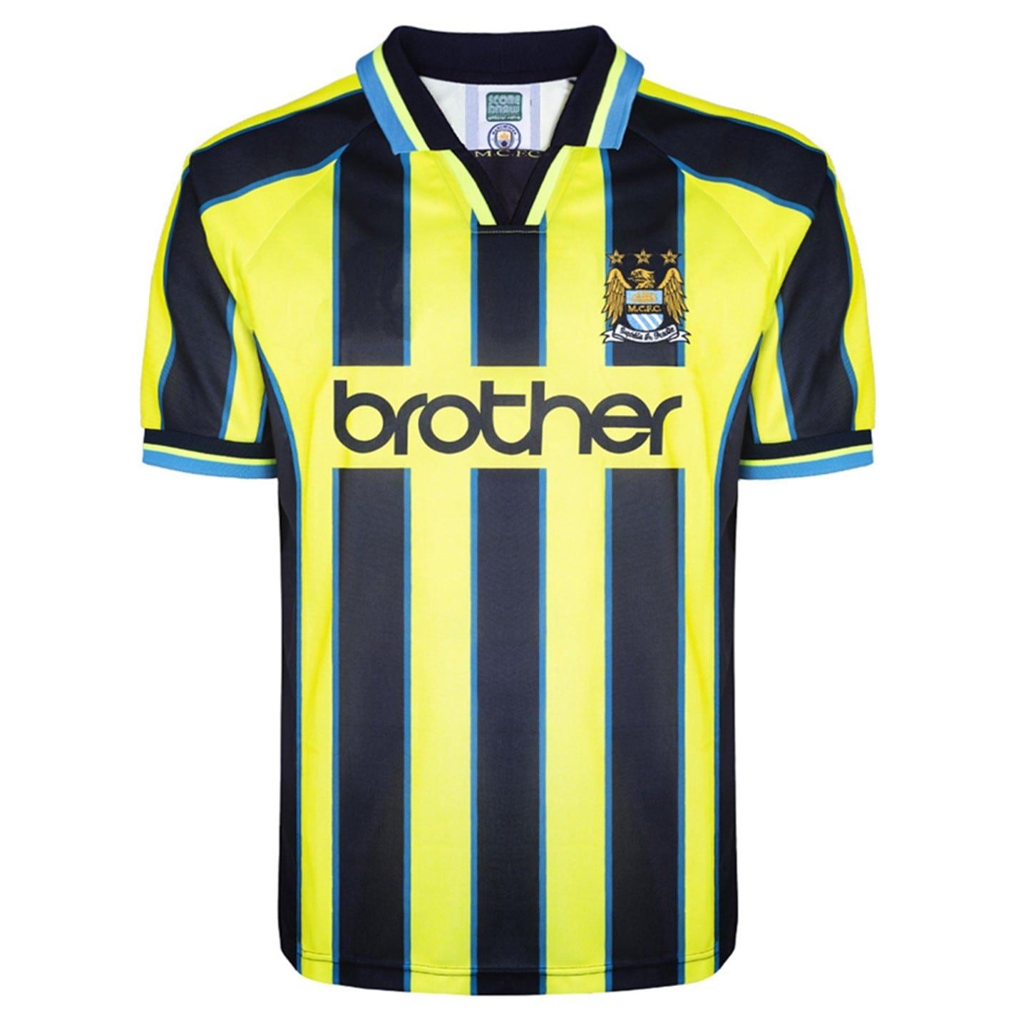 Score Draw Manchester City Retro Away Shirt 1999 Adults