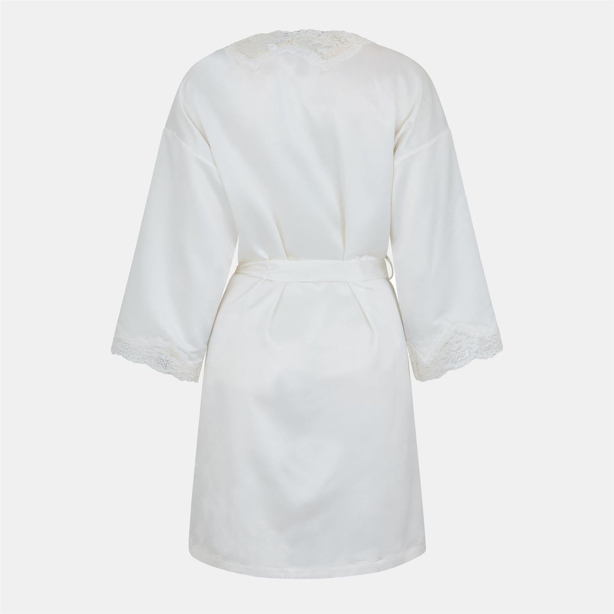 Lauren by Ralph Lauren Lace Trimmed Satin Dressing Gown