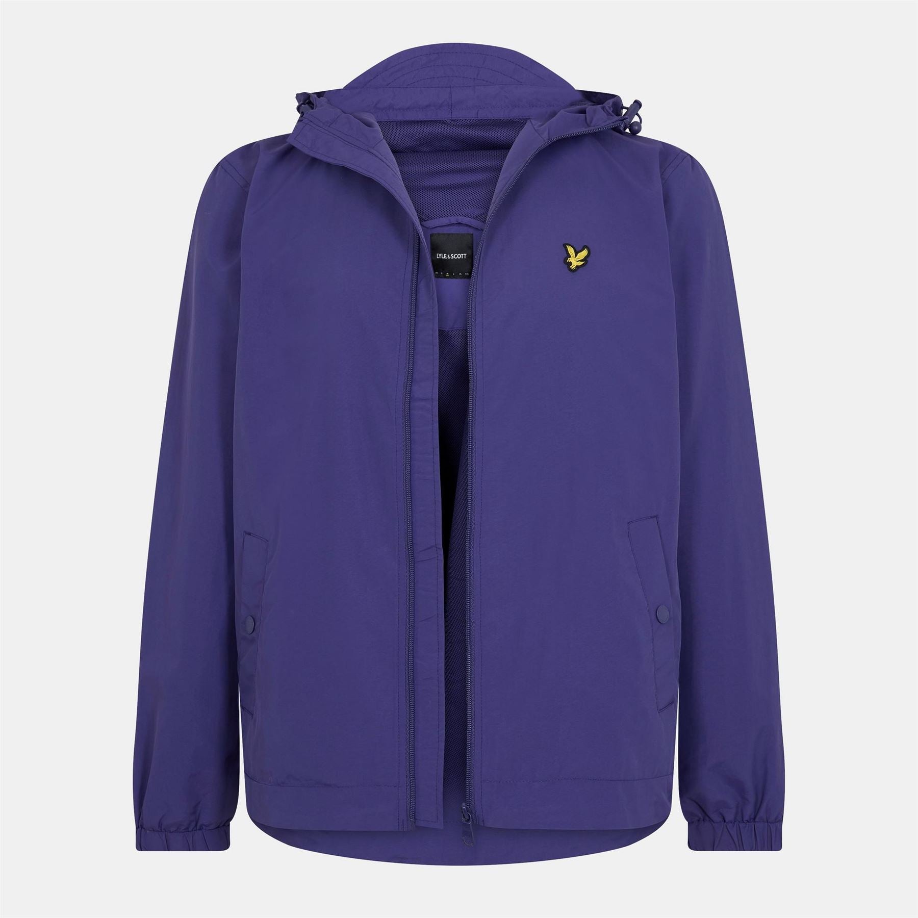 Lyle and Scott Zip Through Cotton Wind Resistant Long Sleeve Hooded Rain Anorak