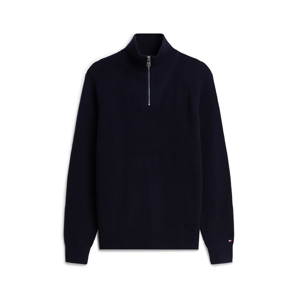 Tommy Hilfiger Wool Fisherman Rib 1 4 Zip Knitted Top