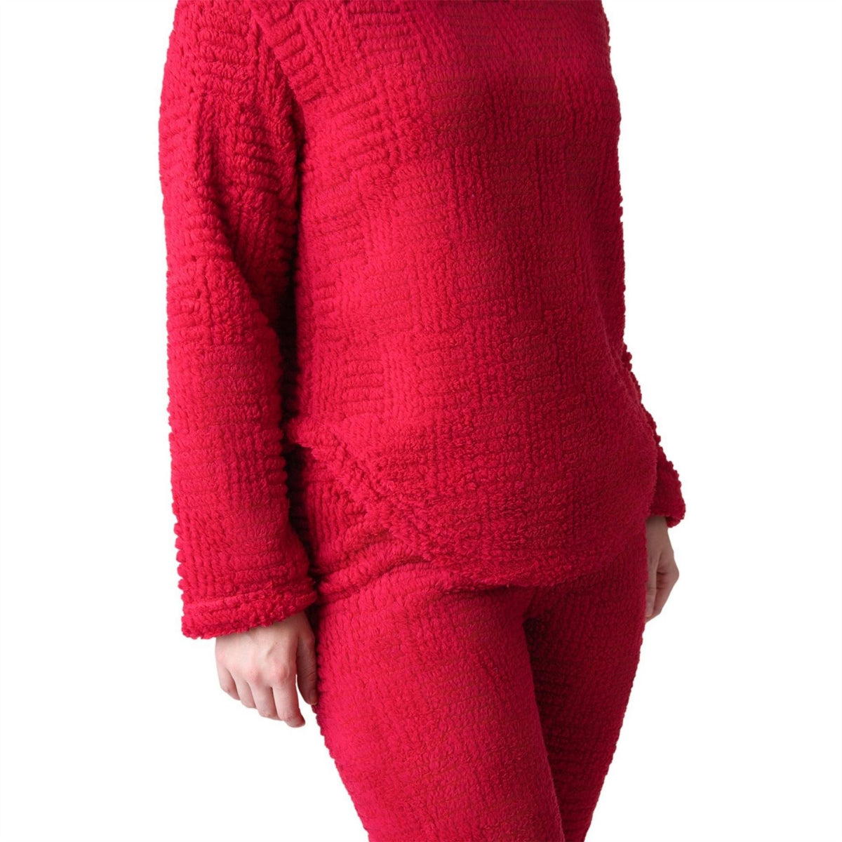 Camille Supersoft Textured Fleece Pyjamas With A Woven Pattern  And  Rope Detailing