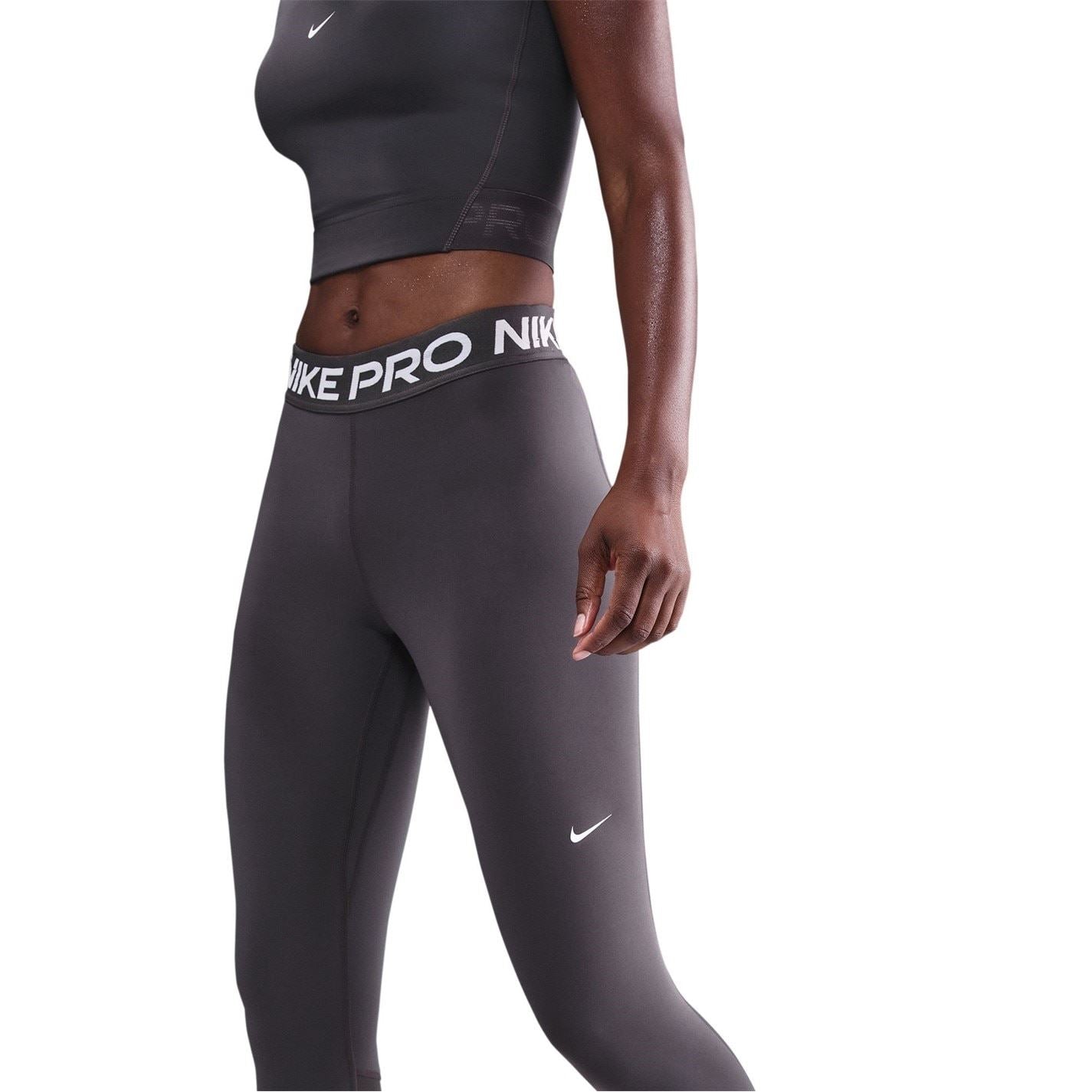 Nike Womens Pro Mid Rise Mesh Panelled Leggings