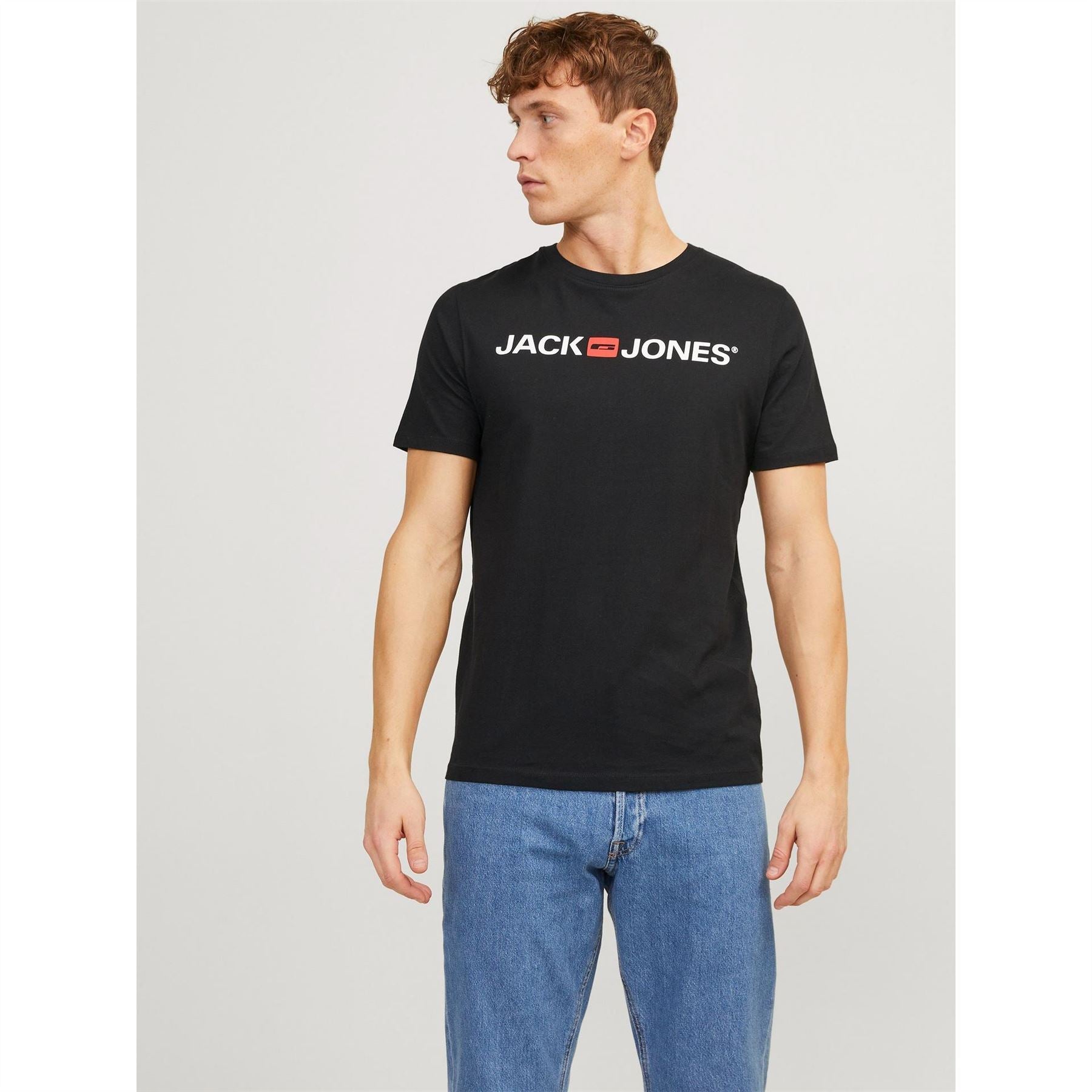 Jack and Jones Mens Corp Logo 3 Pack T-Shirt