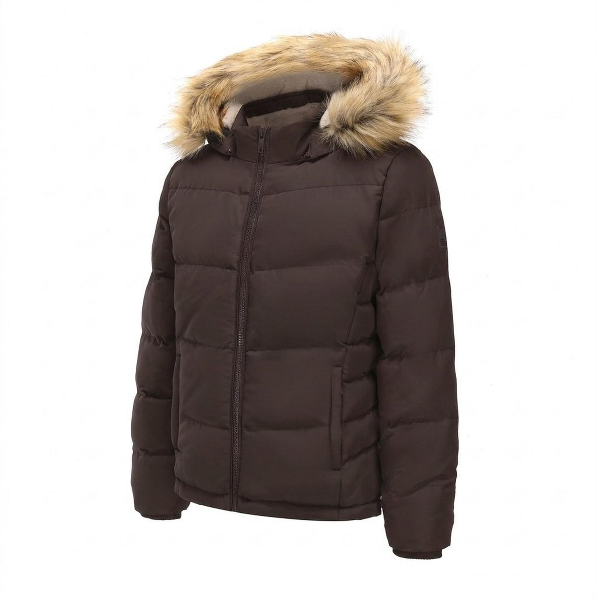 SoulCal 2 Zip Bubble Hooded Long Sleeve Short Puffer Jacket