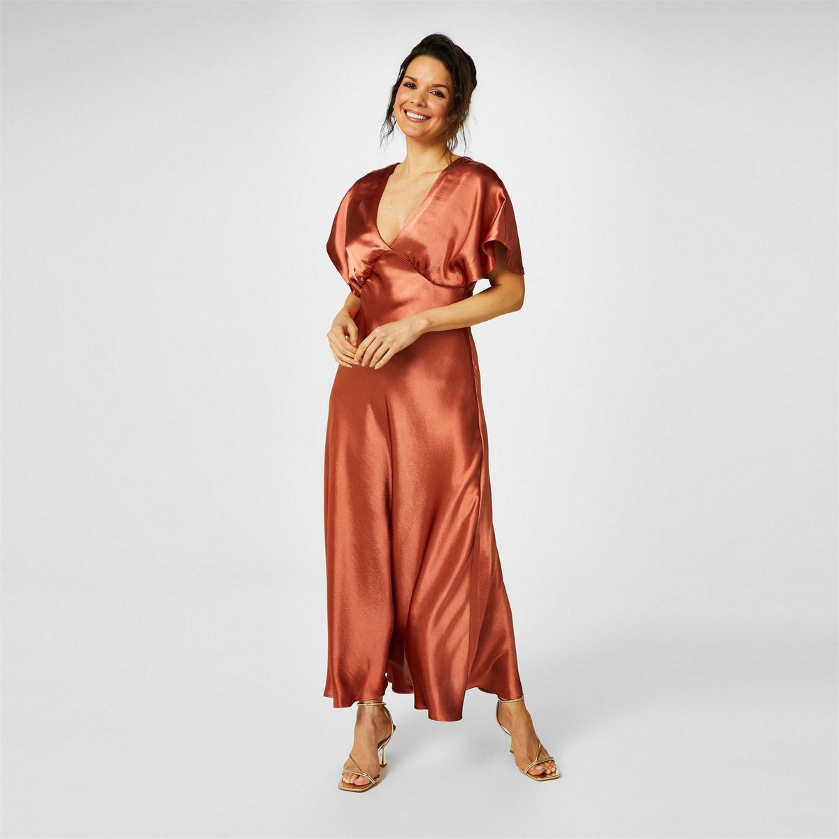 Biba Bridesmaid Satin Maxi Dress