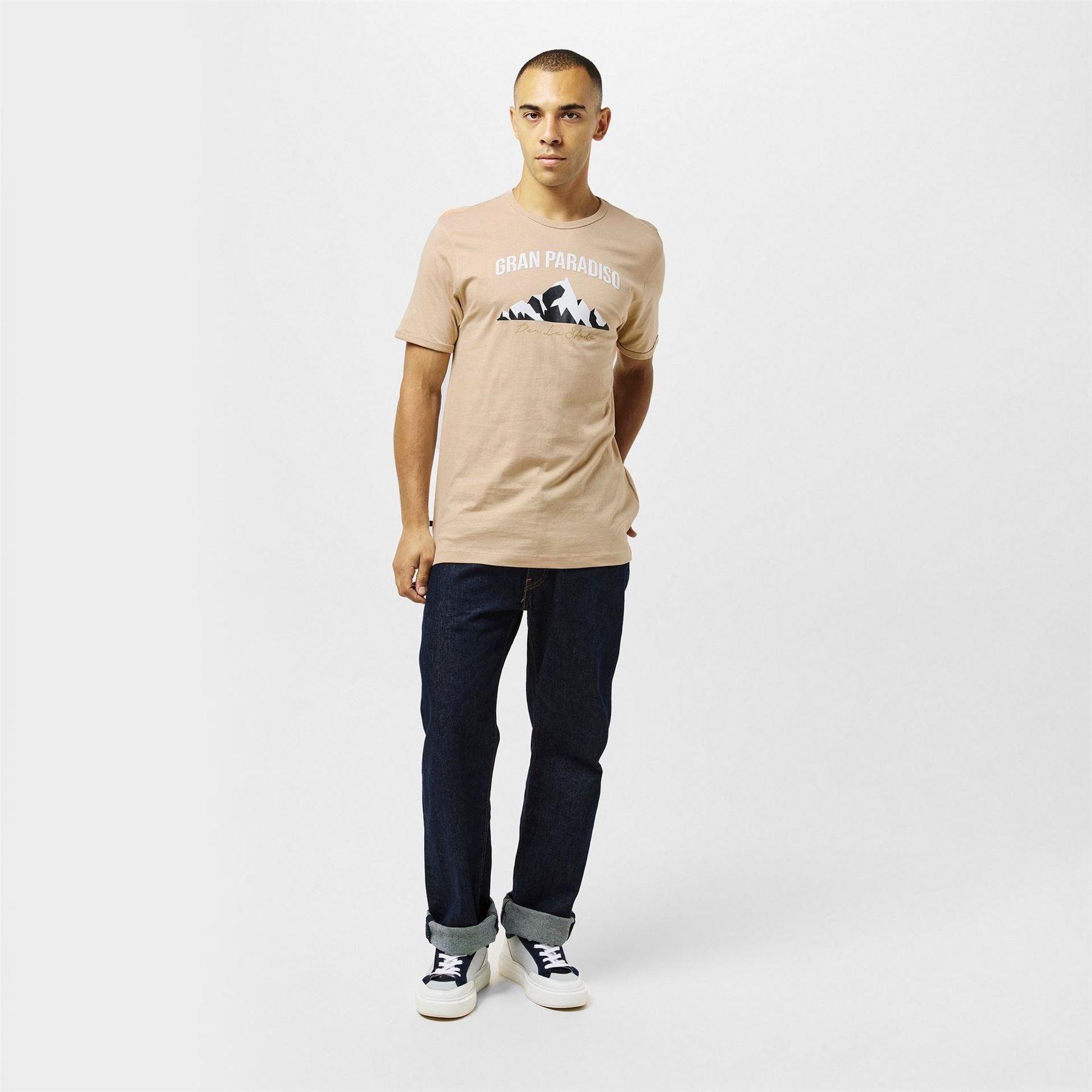 Luke Arandano Geographic Print Lettering Regular Fit Short Sleeve T-Shirt