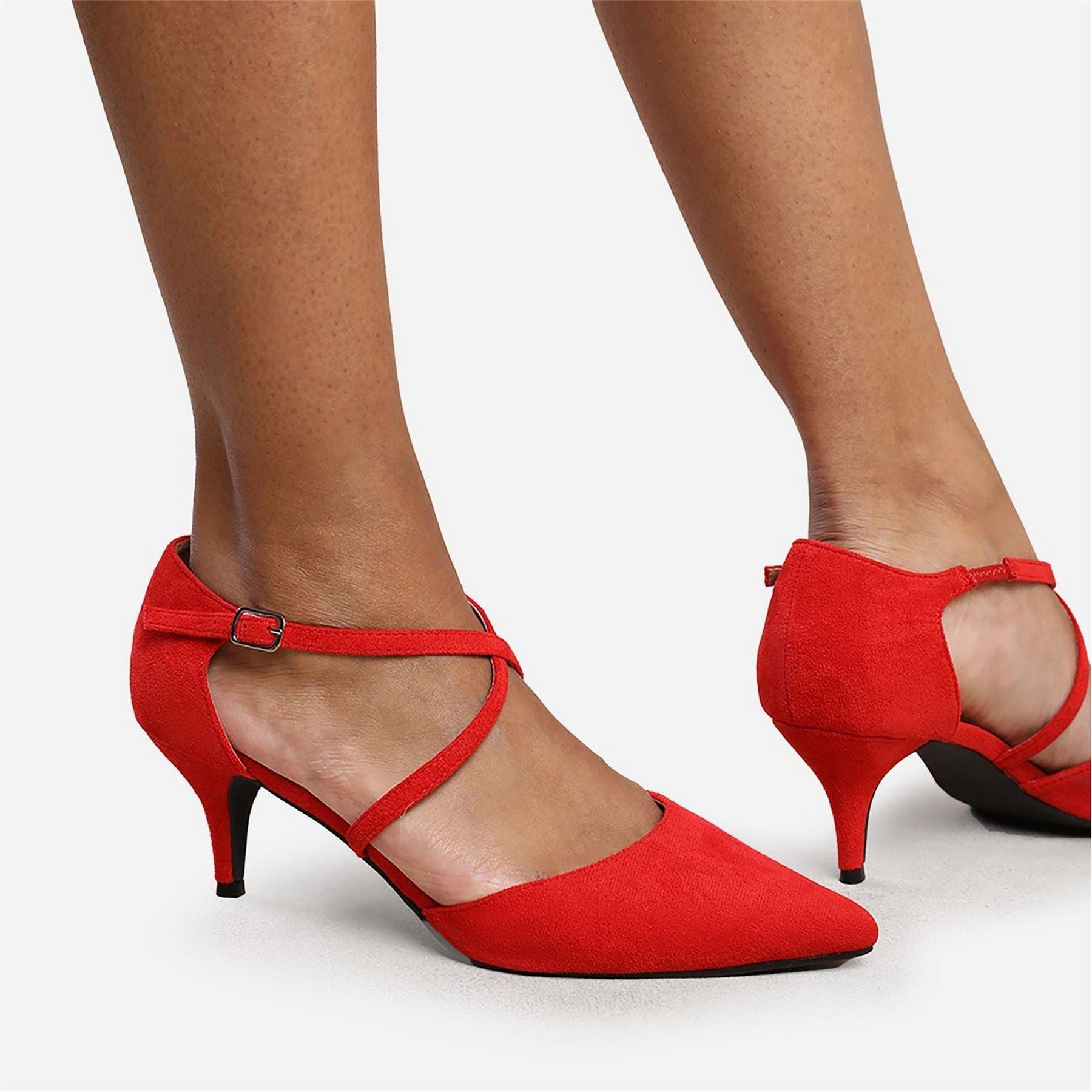 Wheres That From Faux Suede Kennedi Low Kitten Heels Ladies