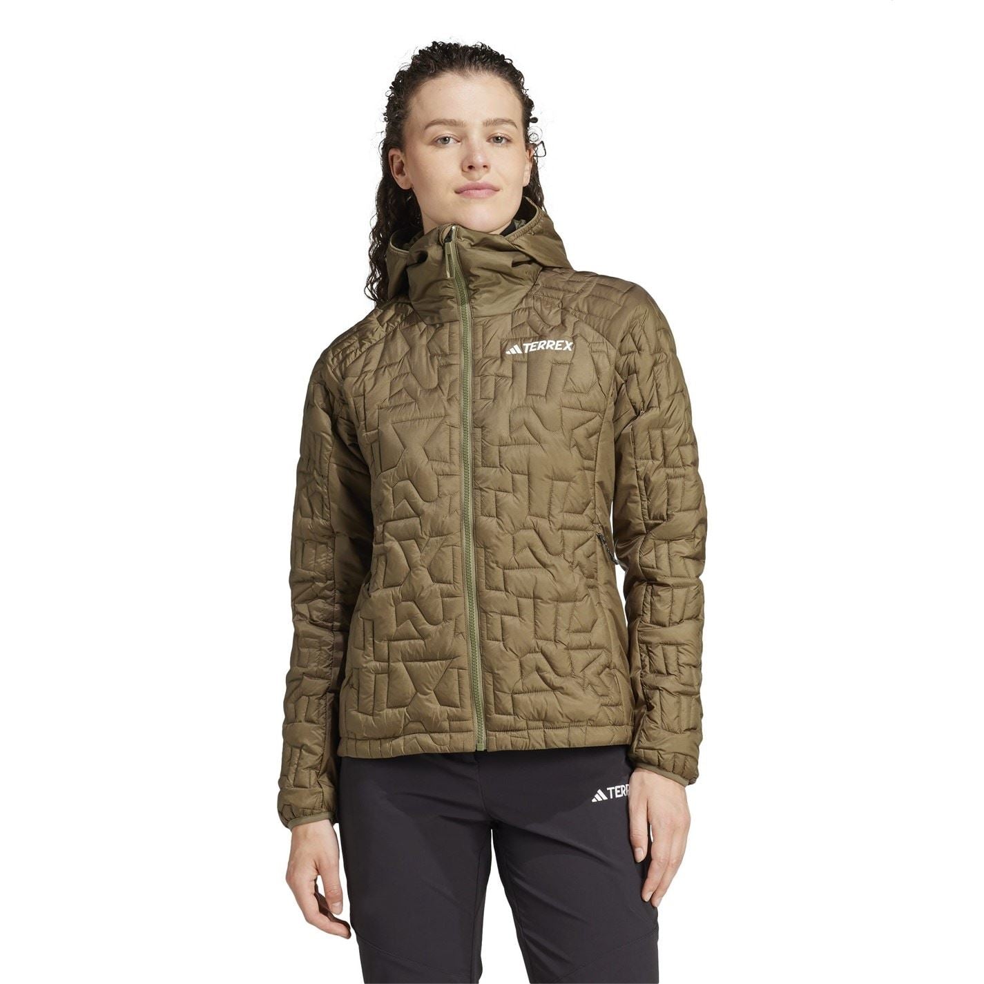 adidas Womens Terrex Xperior Primaloft Loose Fill Insulated Hooded Jacket