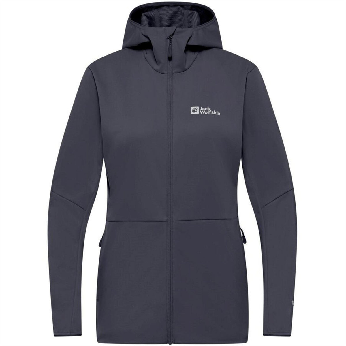 Jack Wolfskin Feldberg Solid Patterned Hooded Softshell Jacket with Zipped Pocket