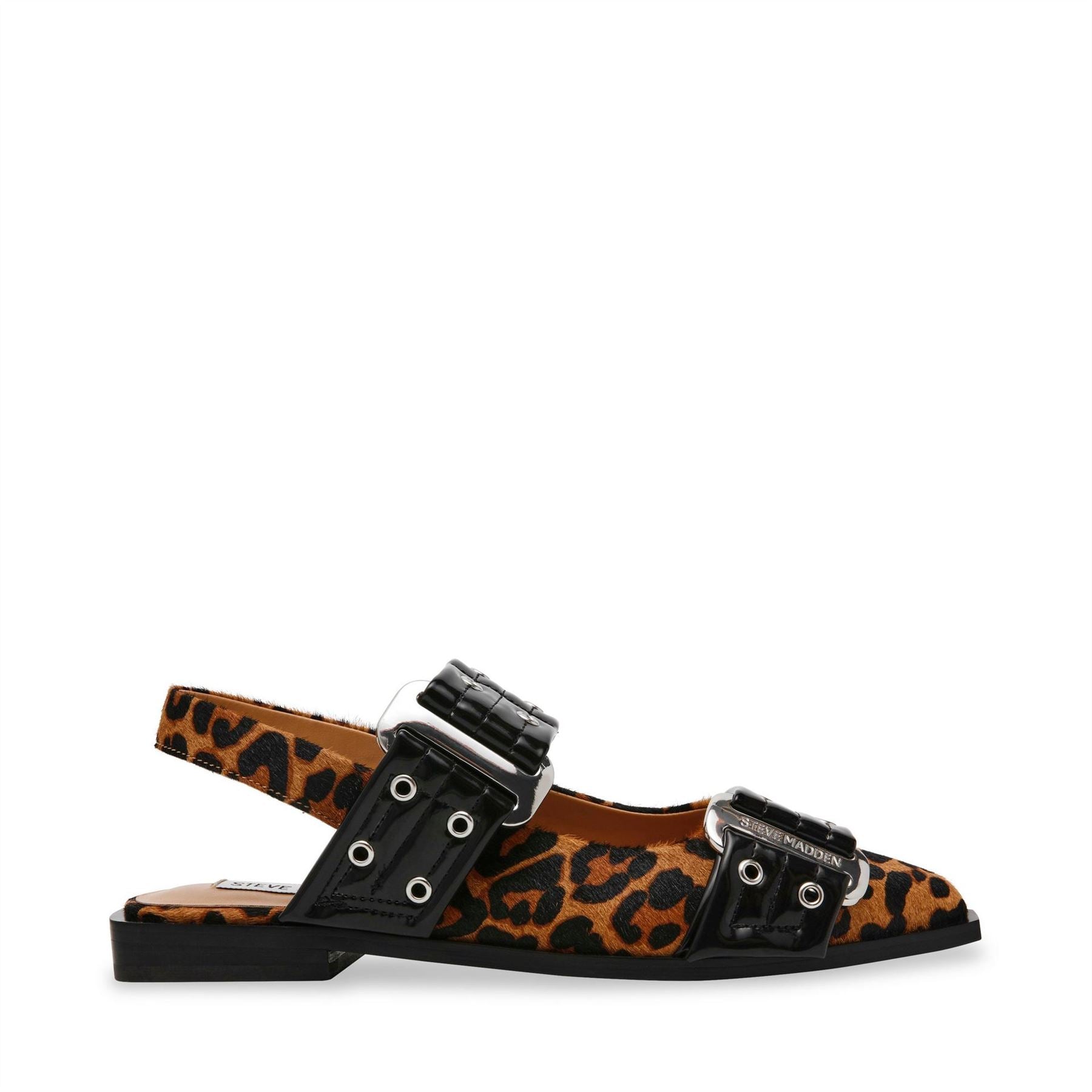 Steve Madden Ave Buckle Block Heel Ballet Pumps