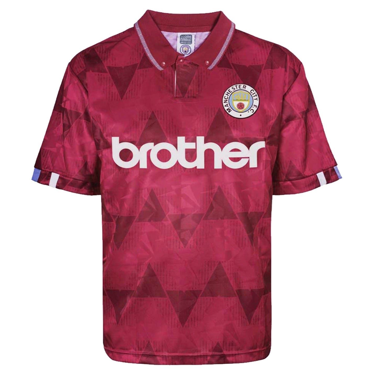 Score Draw Mens Manchester City Retro Away Shirt 1989