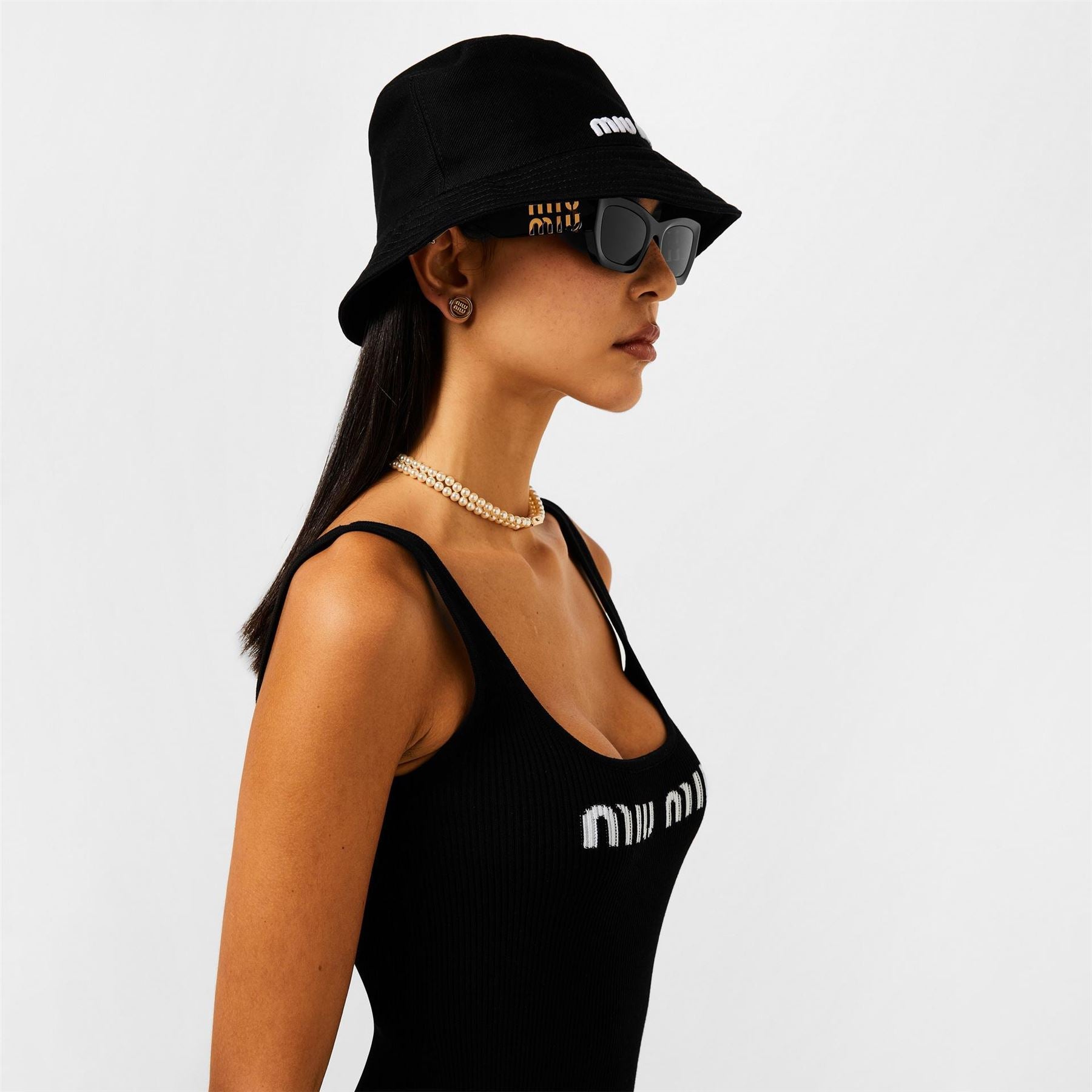 Miu Miu Logo Plaque Rectangular Sunglasses