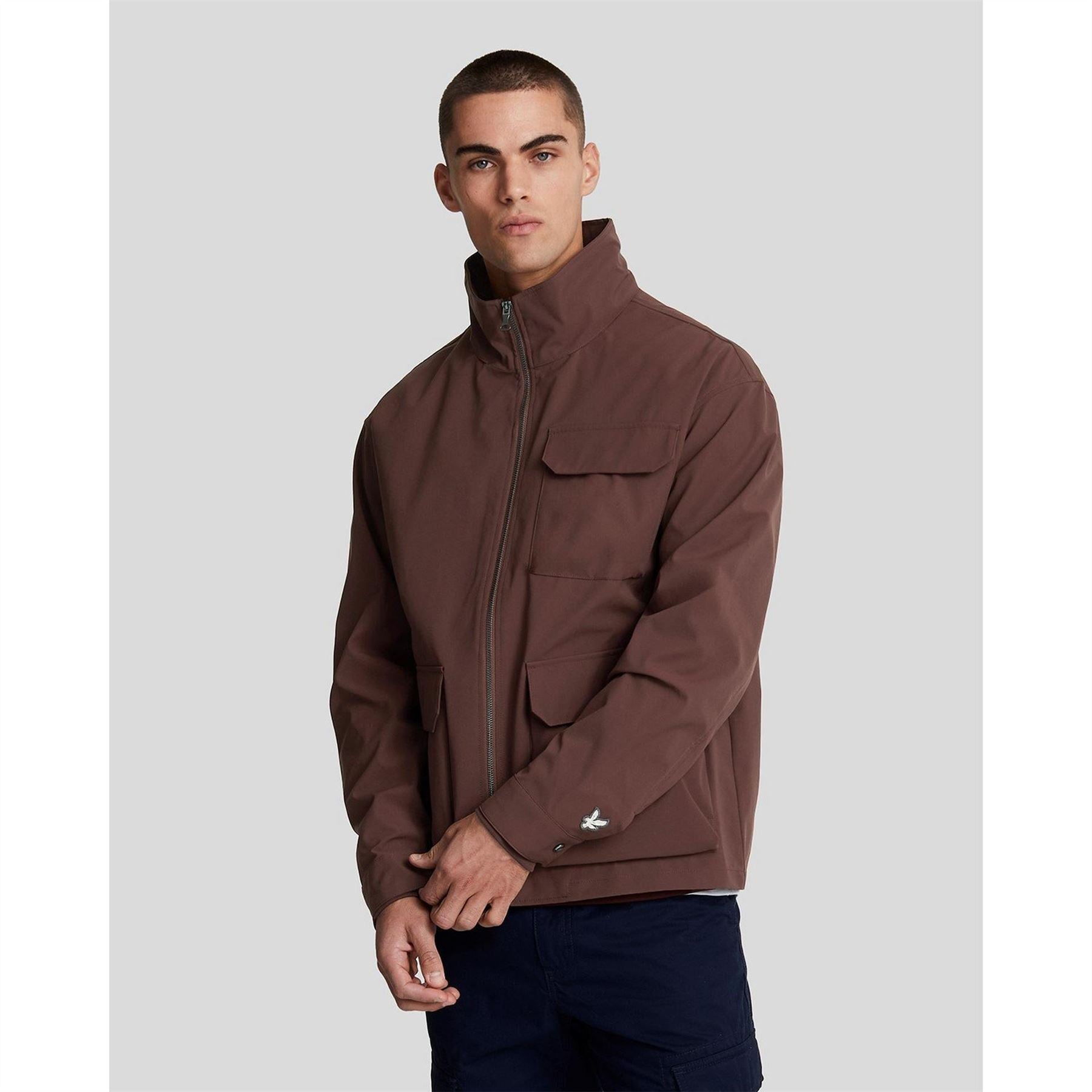 Lyle and Scott Eagle Logo Rib Crew Neck Long Sleeve Sweater