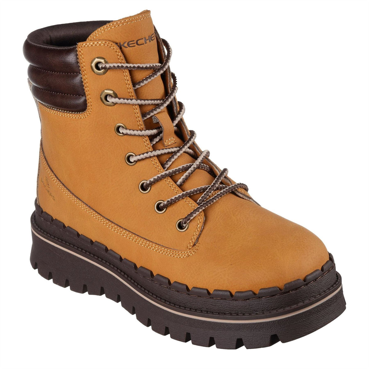 Skechers Jammers Lace Up Lug Sole Platform Boots