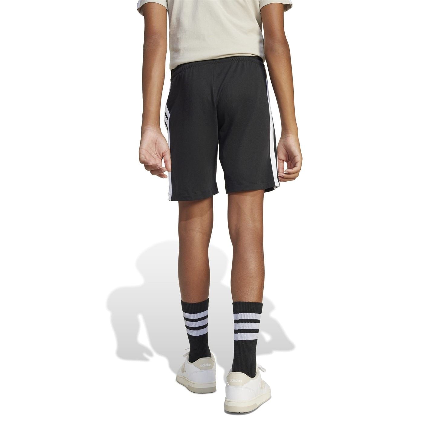 adidas Essentials 3 Stripe Jersey Short Juniors