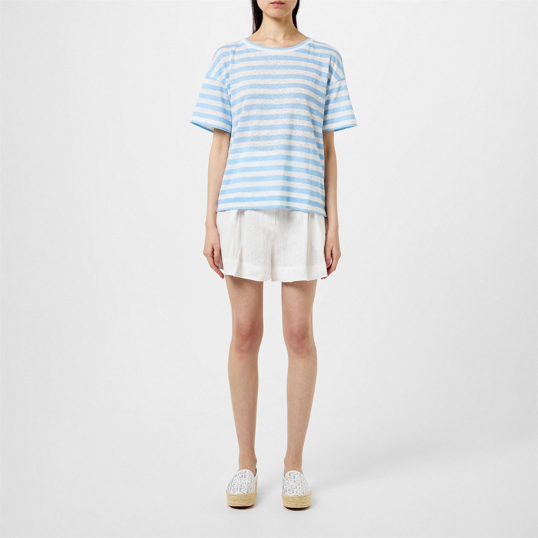 Weekend Max Mara Falla Stripe Linen Regular Fit T-Shirt