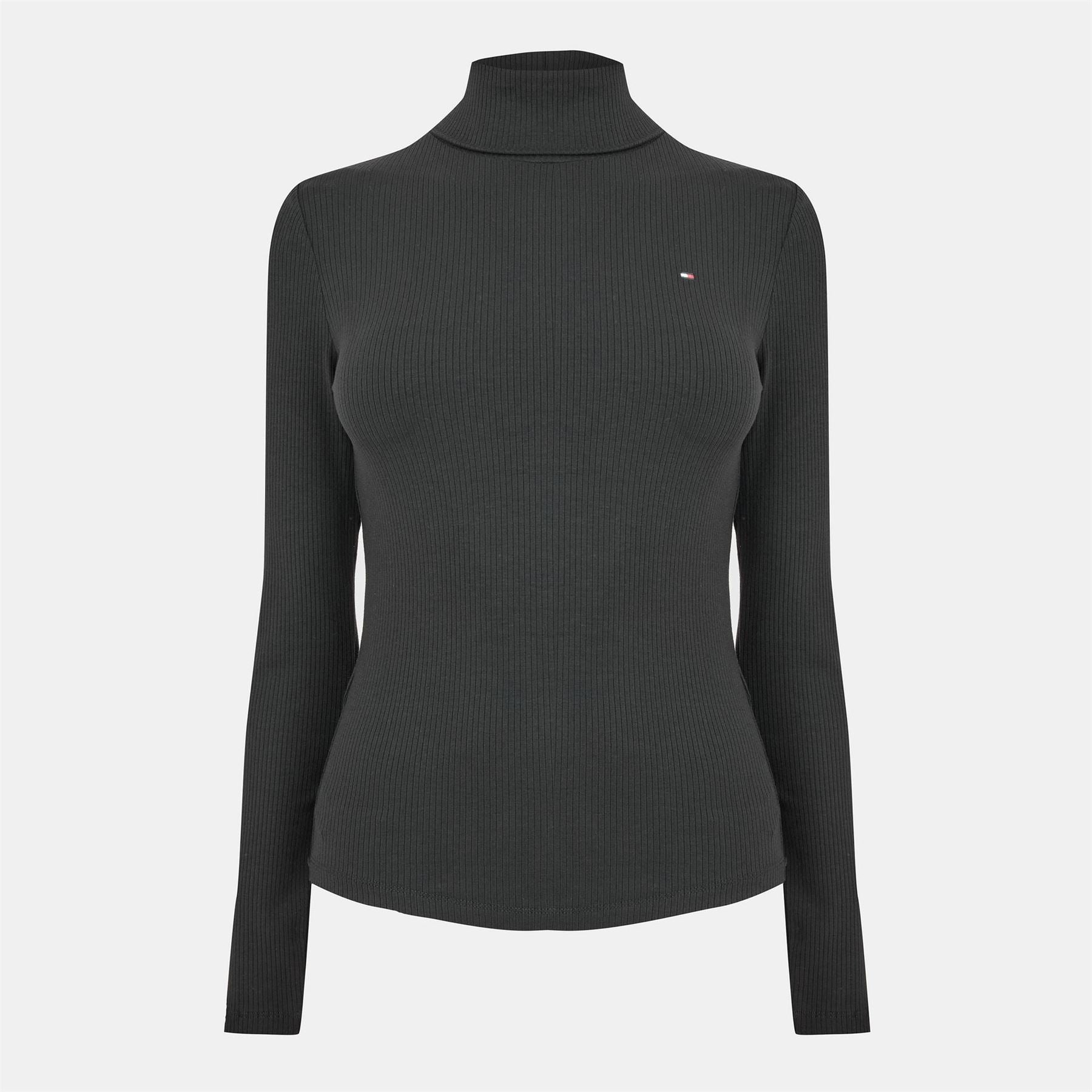 Tommy Hilfiger Slim Rib Roll Neck Slim Fit Long Sleeve T Shirt
