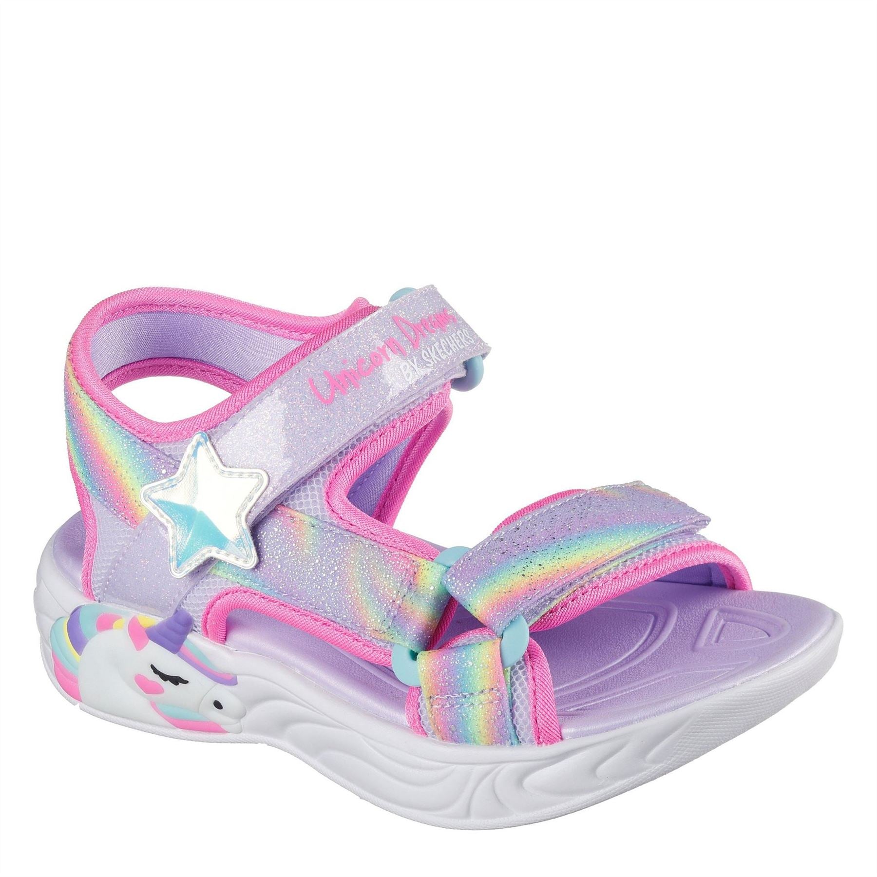 Skechers Lighted Unicorn Dreams Sandal Flat Sandals Girls
