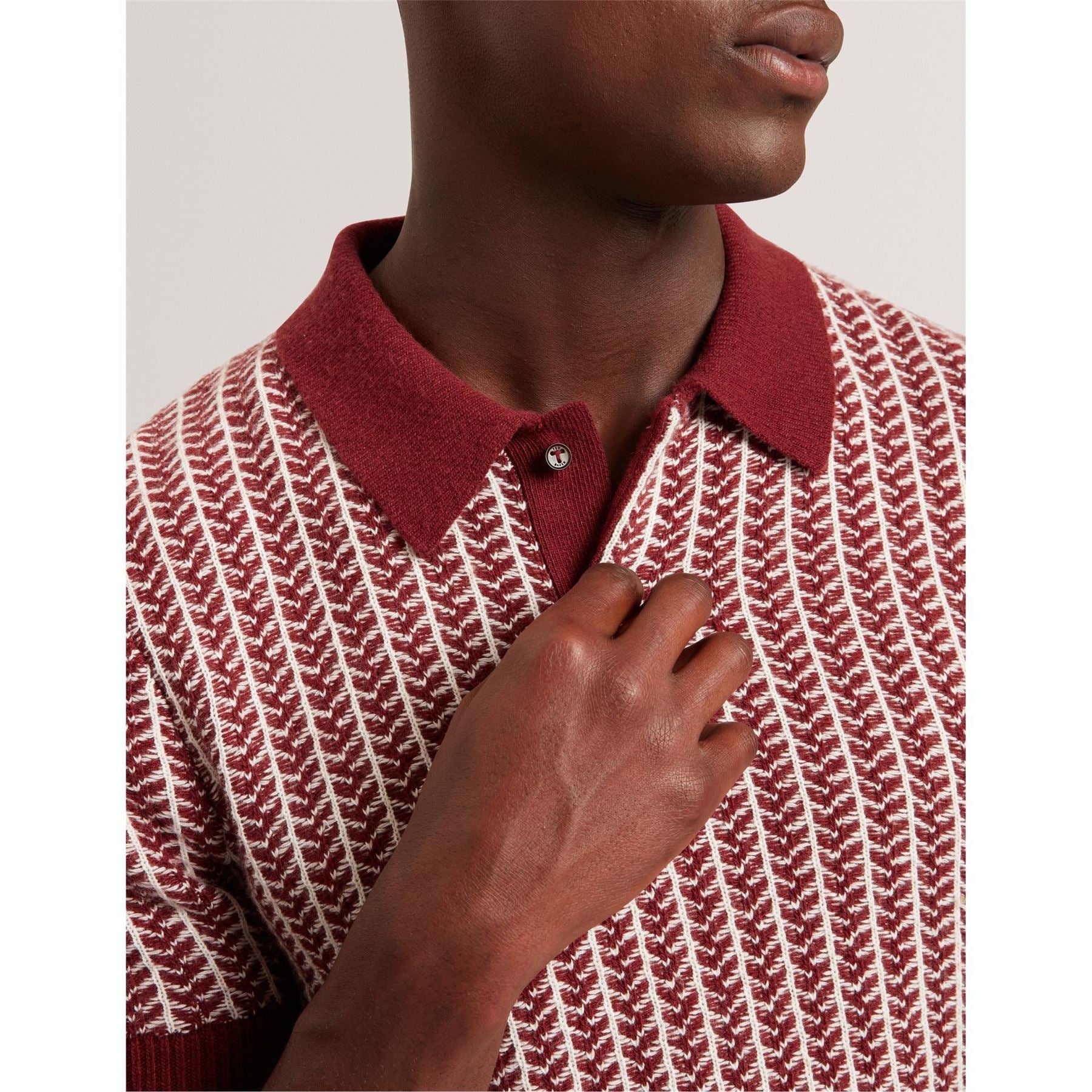 Ted Baker Herringbone Short Sleeve Polo Shirt