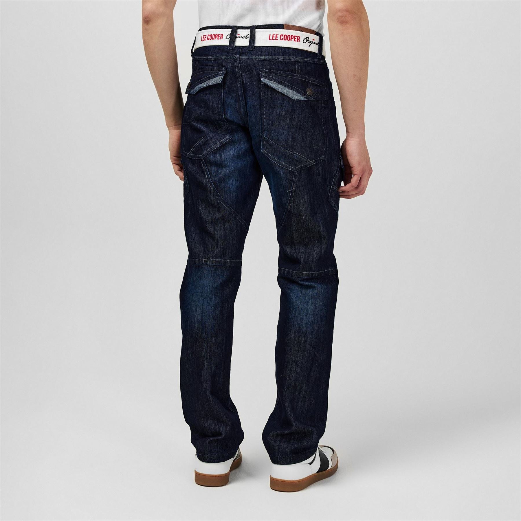 Lee Cooper Mens Belted Cargo Jeans