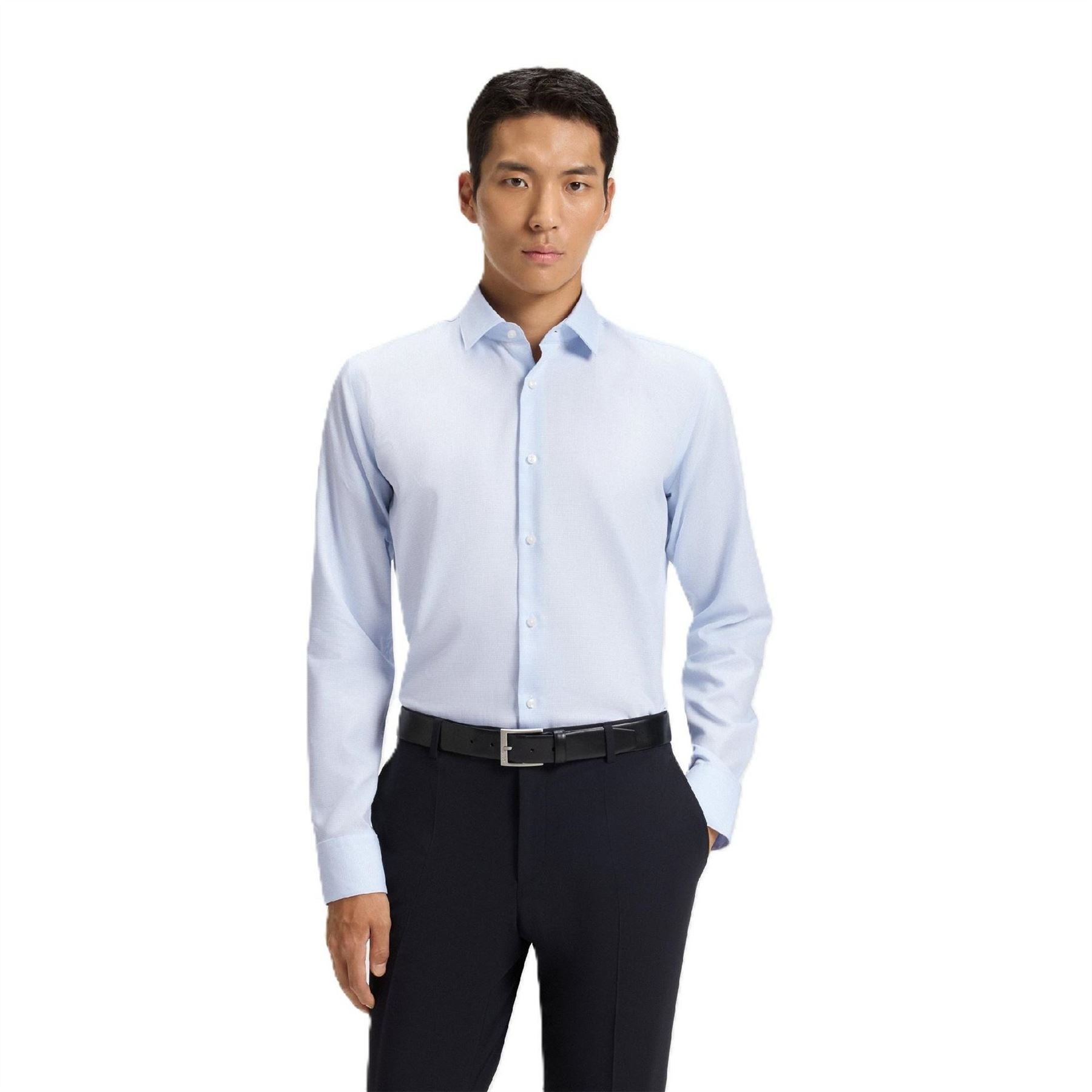 Boss Point Collar Long Sleeve Regular Fit Oxford Shirt