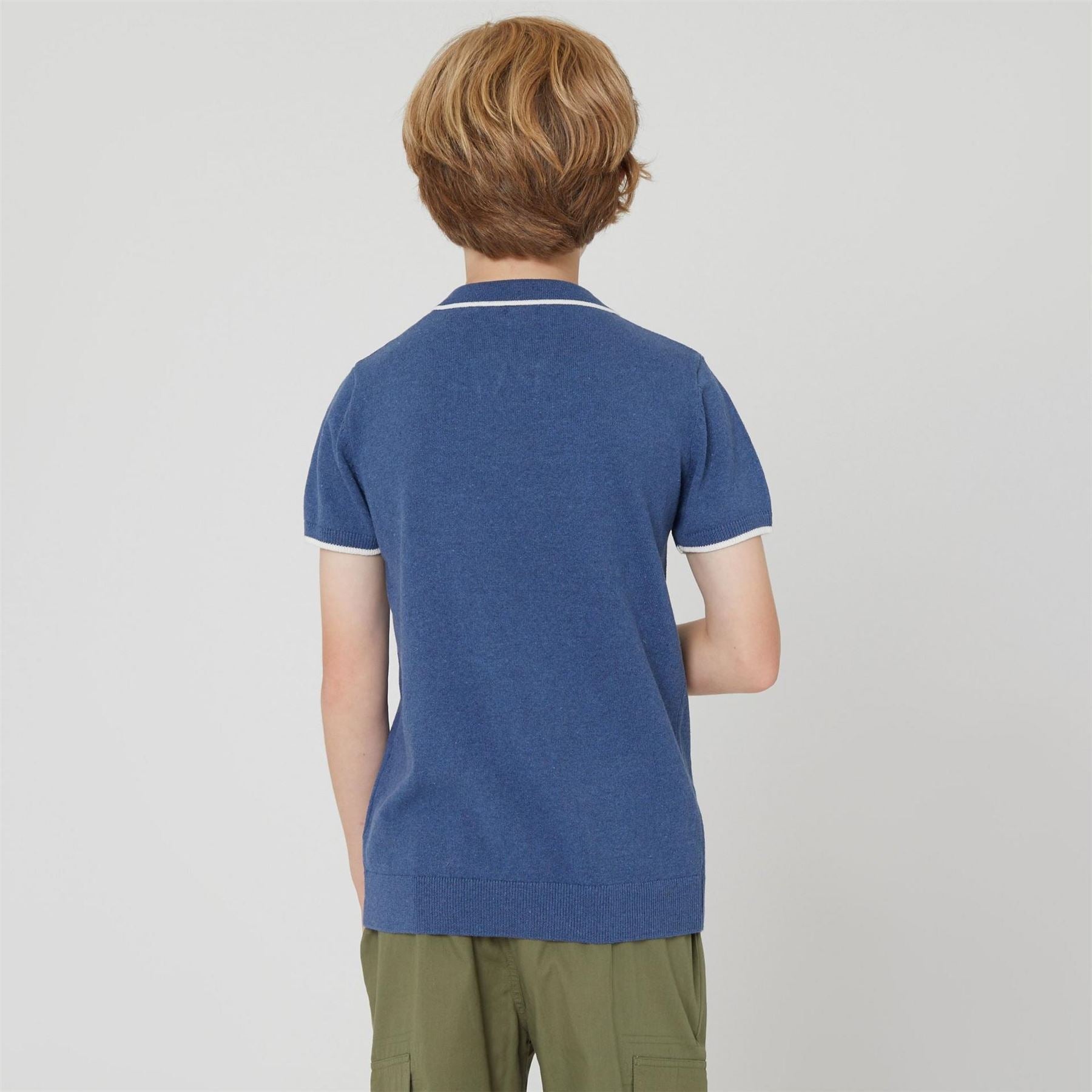 Studio Knitted Short Sleeve Polo Juniors