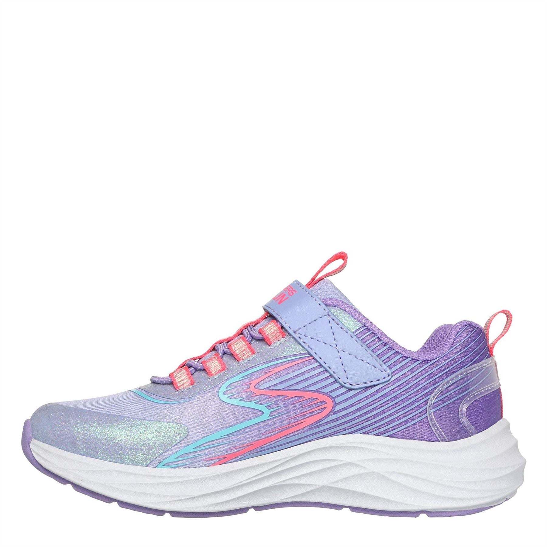 Skechers And Strap Glitter Mesh Sneak Slip On Runners Unisex Kids