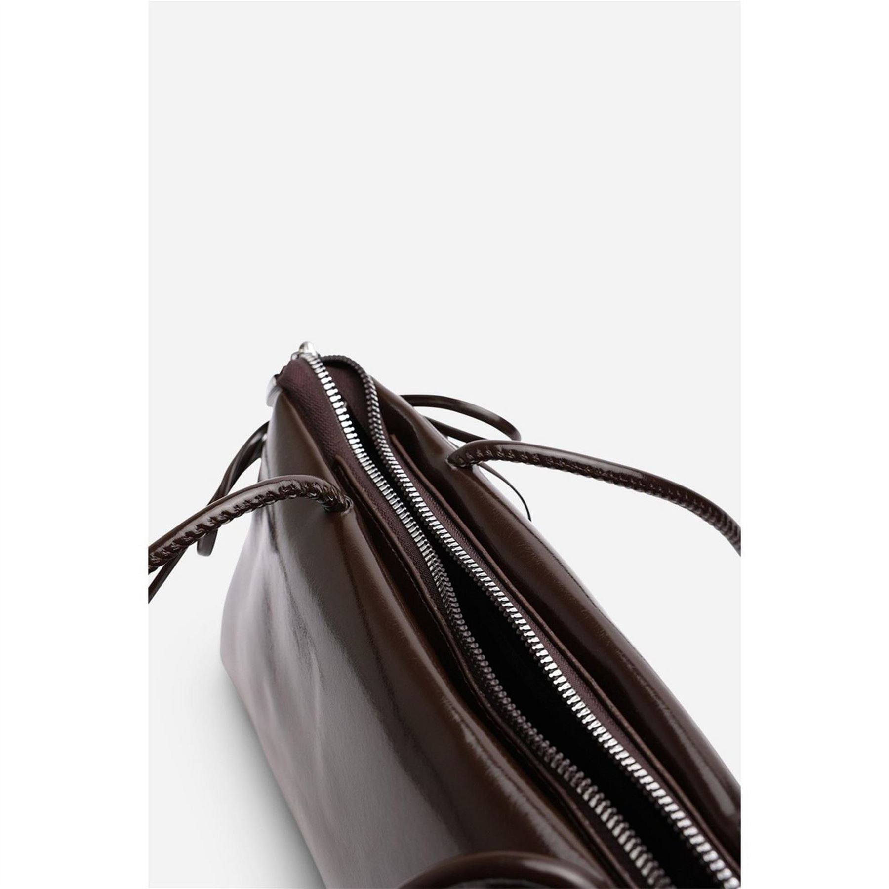 Wheres That From Black Patent Handheld Shoulder Bag