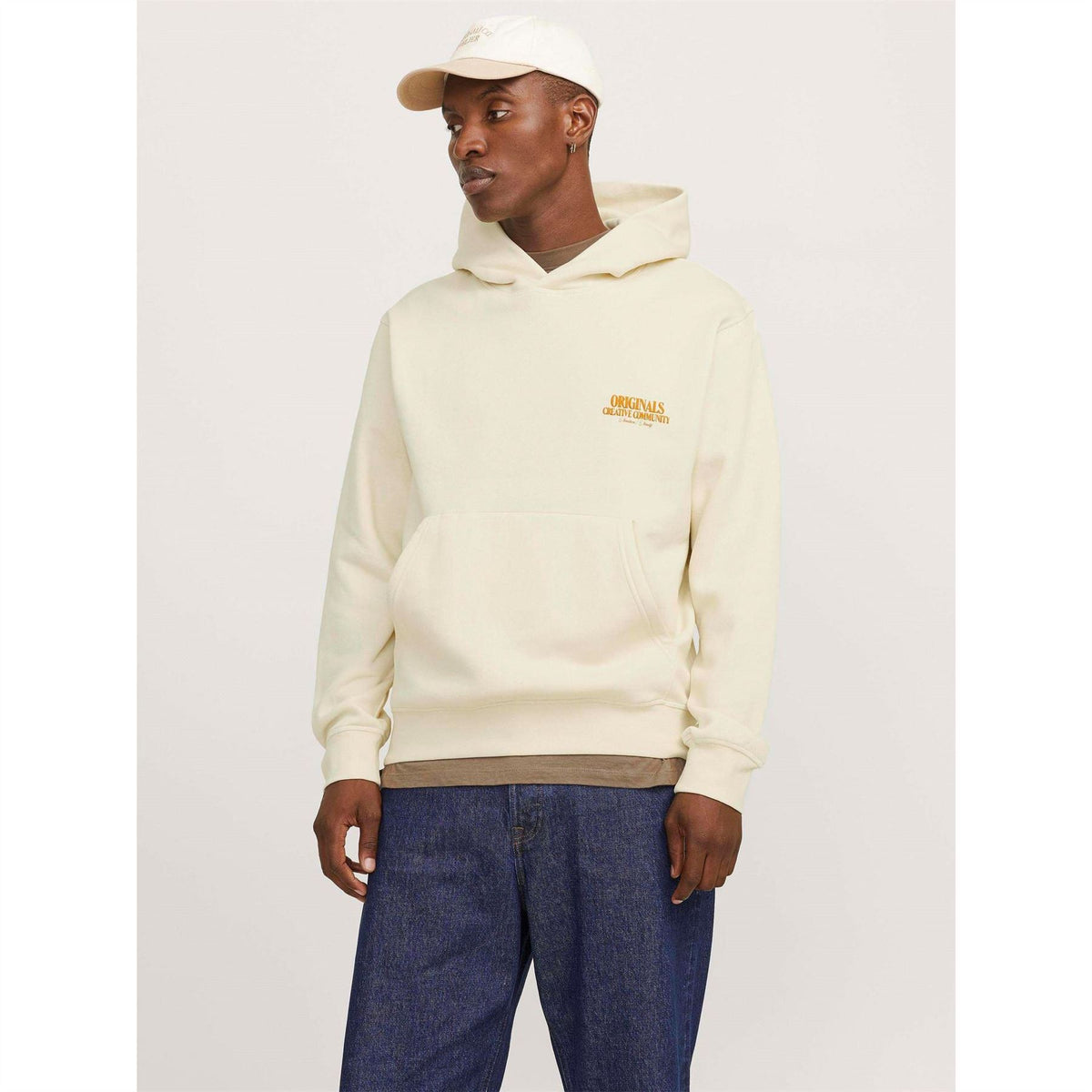 Jack and Jones Lettering Hooded Neck Long Sleeve Sweatshirt
