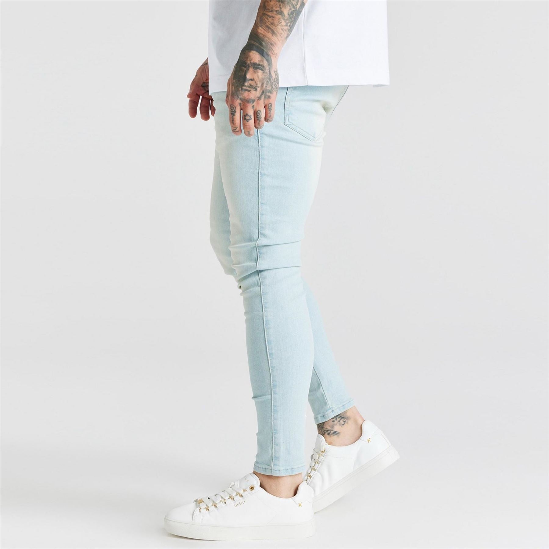 SikSilk Mens Distressed Skinny Jeans