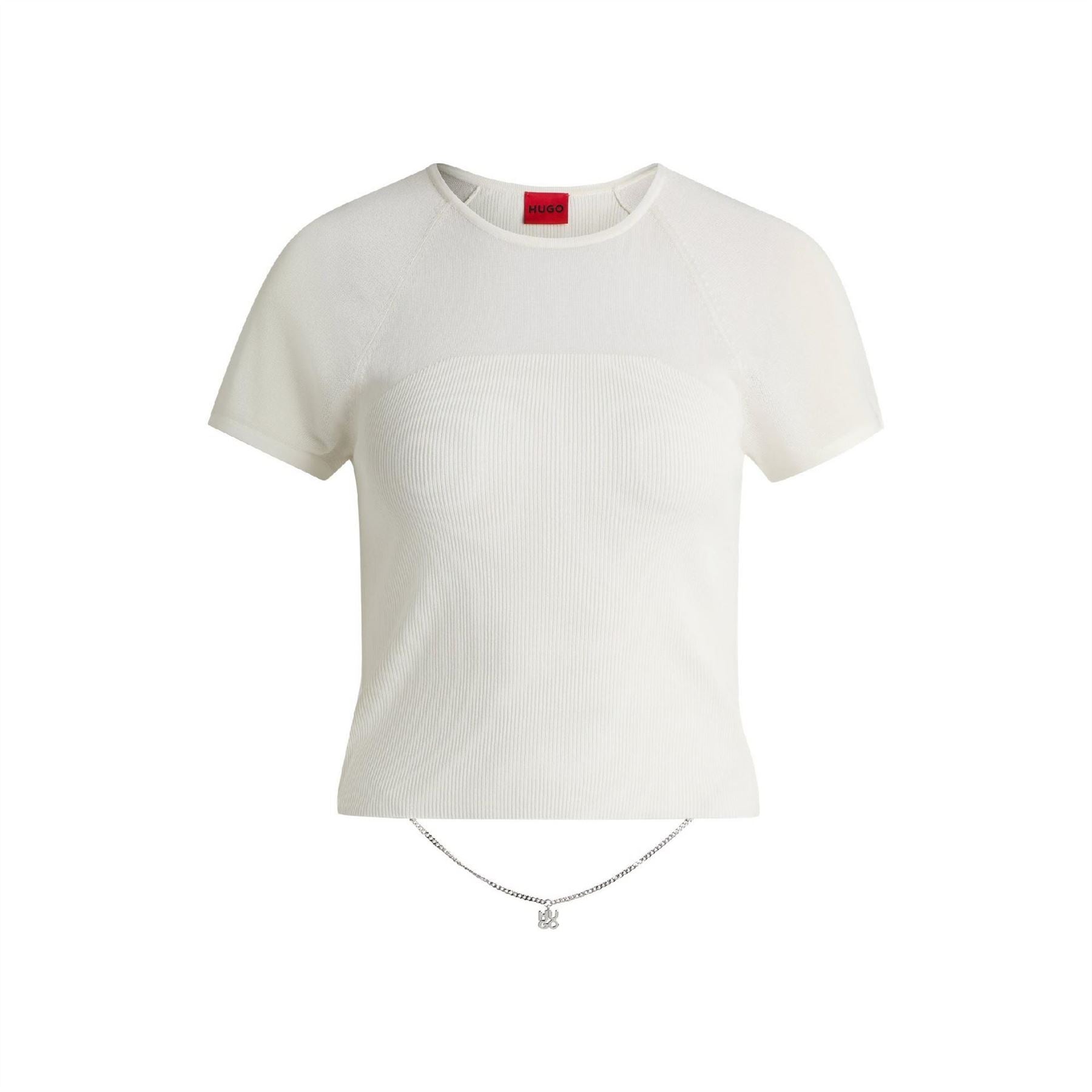 Hugo Slevetta Chain Crew Neck Raglan Sleeve Jersey T-Shirt
