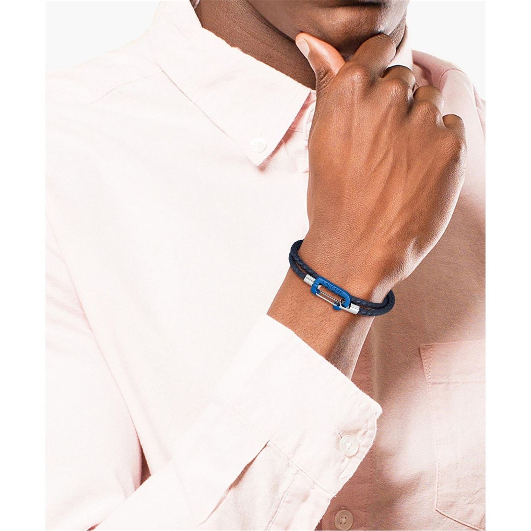 Lacoste Mens Matt Double Wrap Bracelet