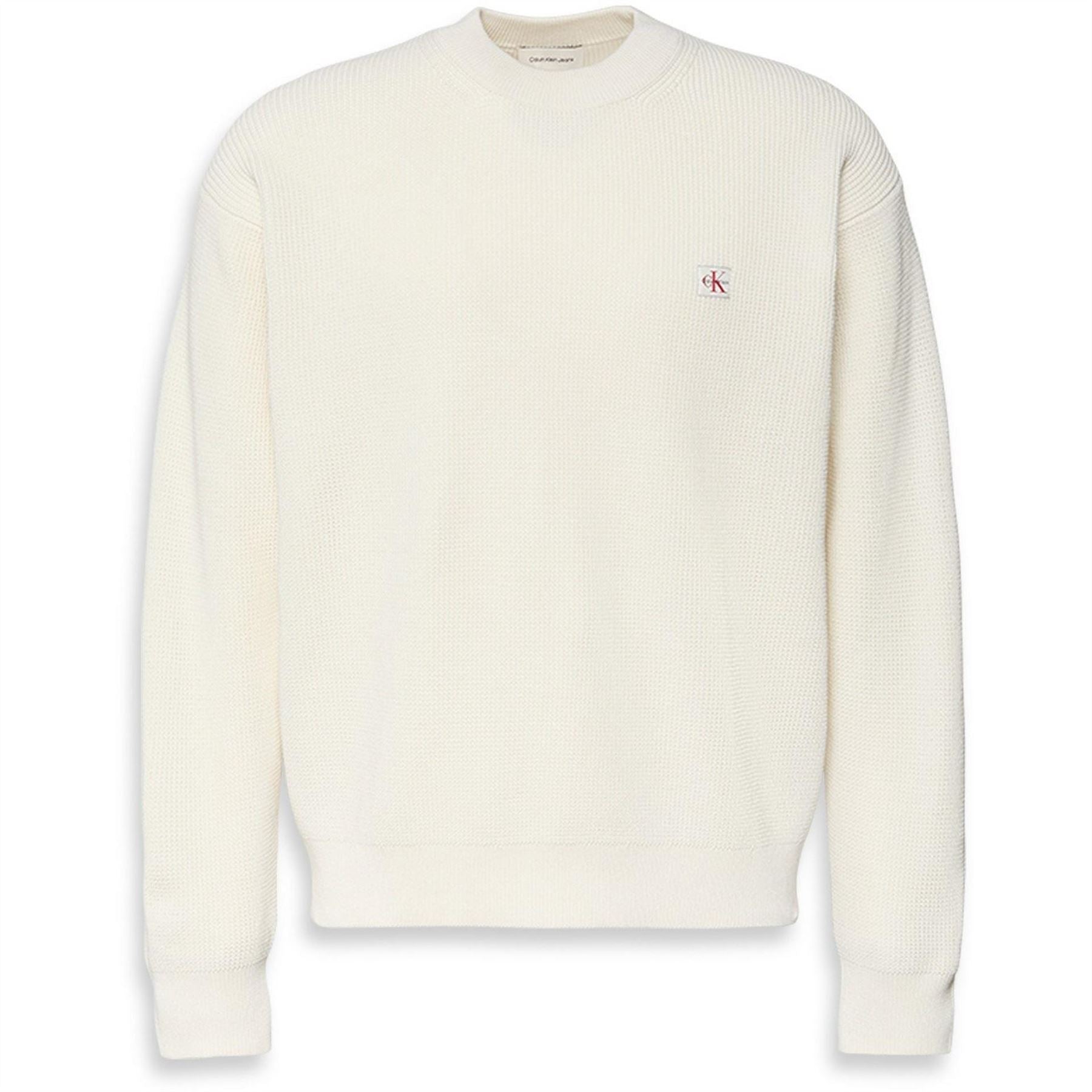 Calvin Klein Jeans Crew Neck Ribbed Collar Long Sleeve Sweater