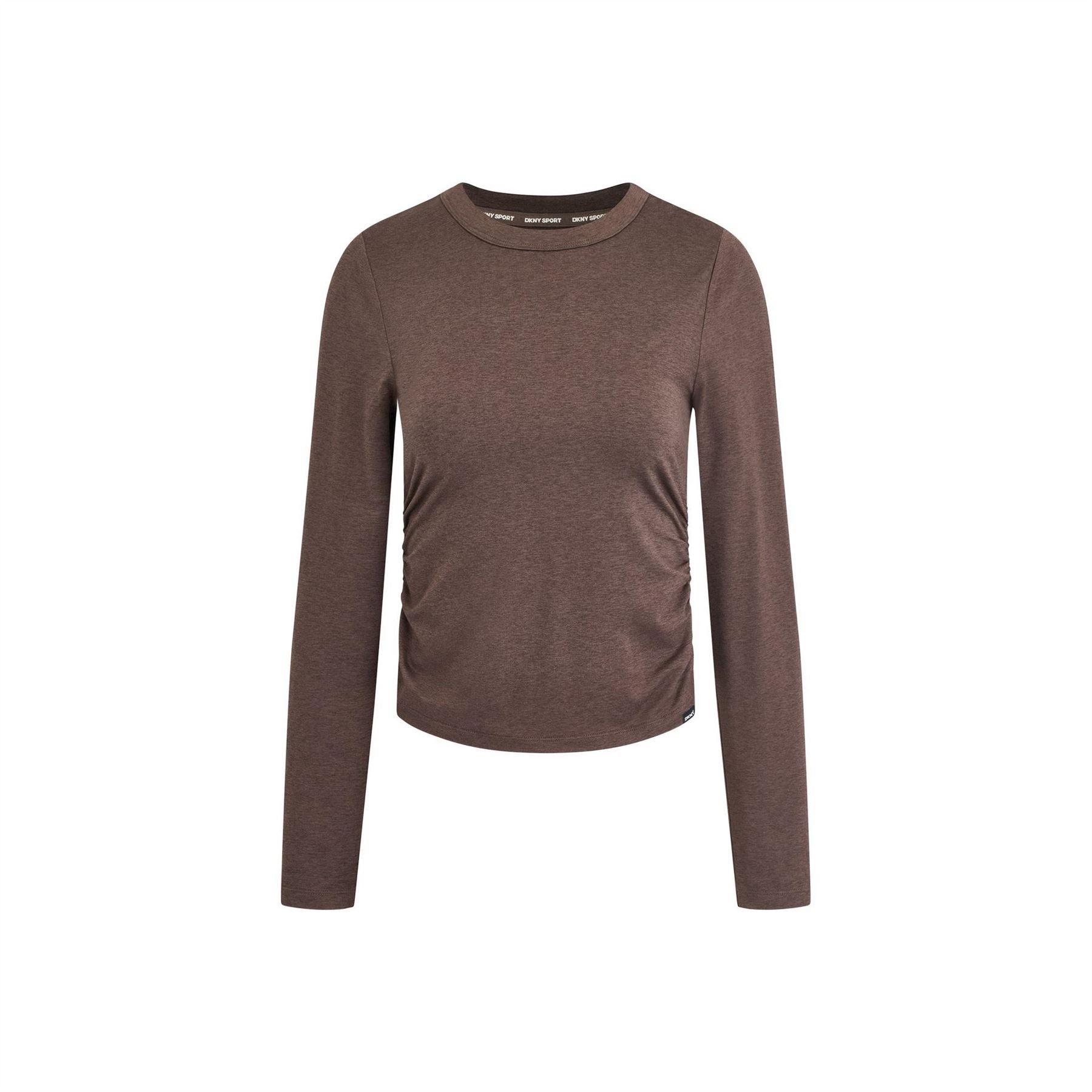 DKNY Long Sleeve Ruched Slim Fit T-Shirt