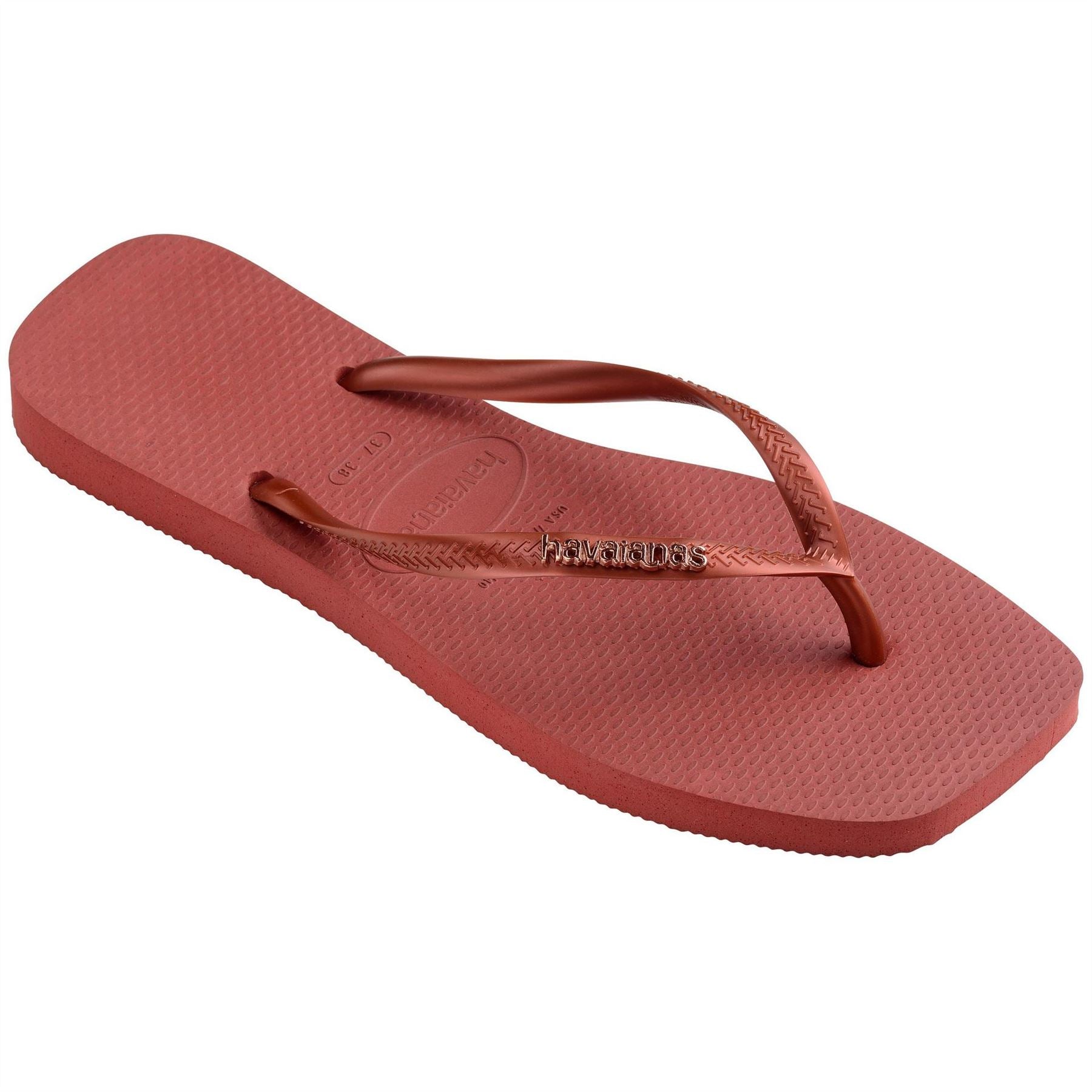 Havaianas Square Logo Metallic Black Flip Flops
