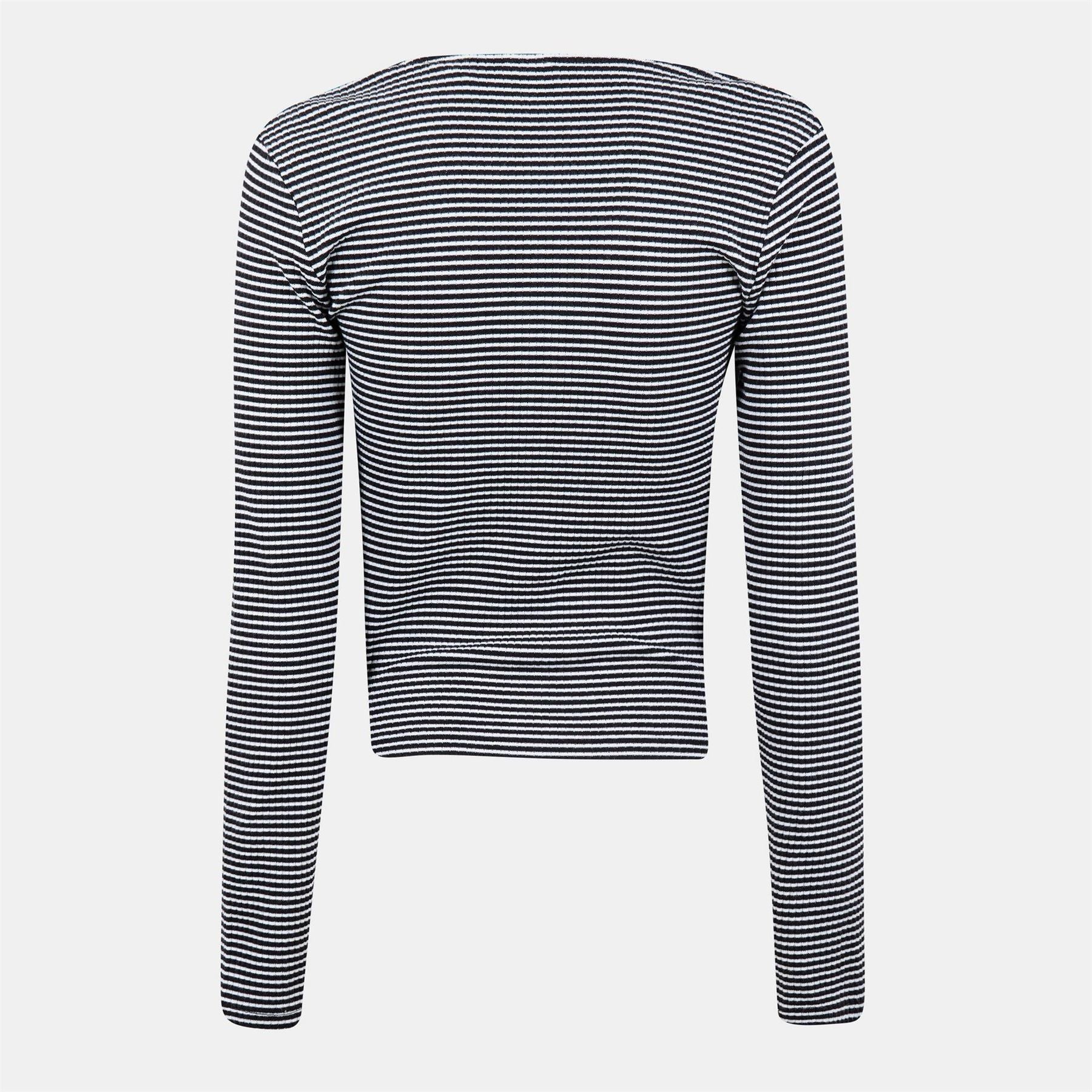 Levis Muse Slim Fit Cropped V-Neck Long Sleeve T-Shirt