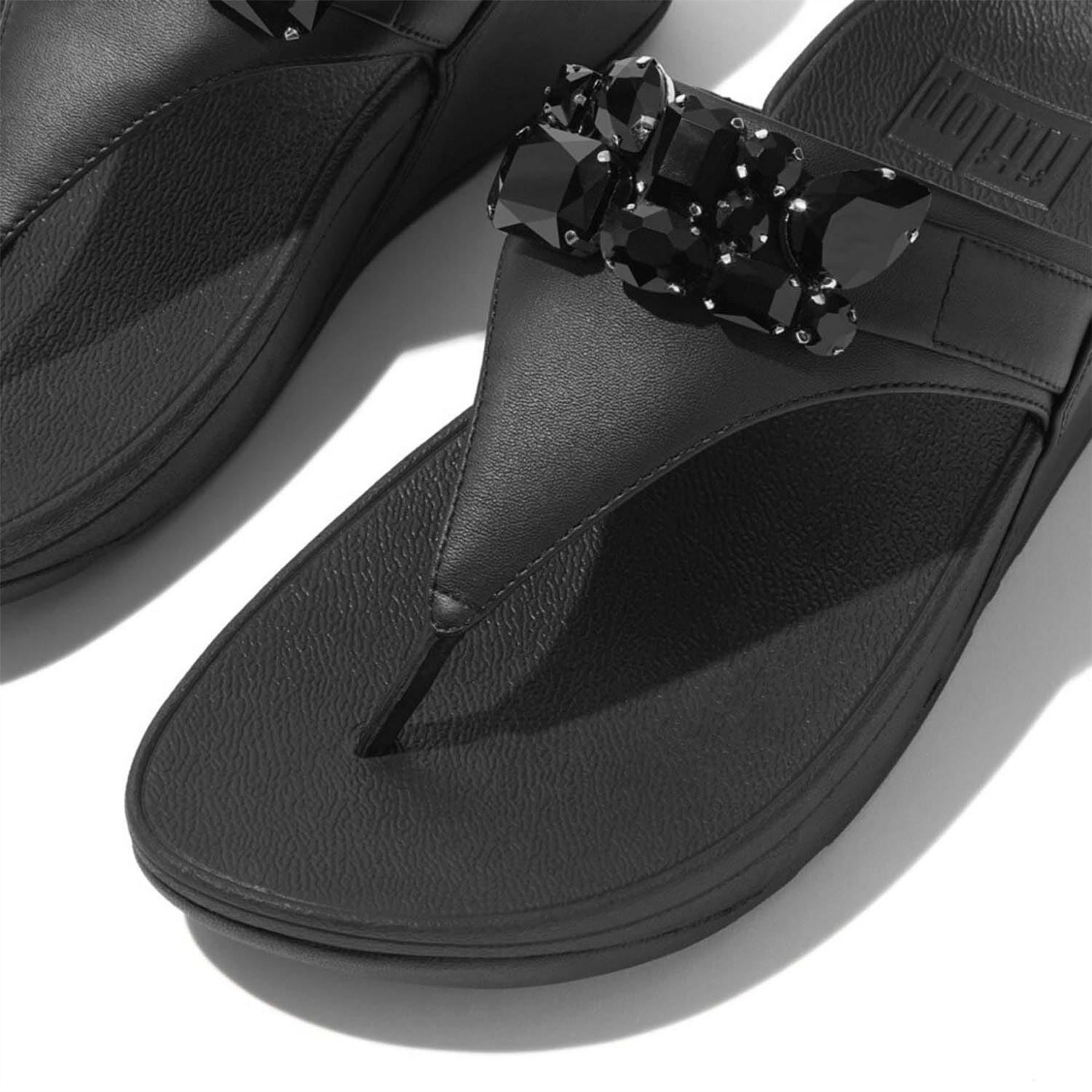 FitFlop Lulu Bejewelled Trim Toe Post Sandals