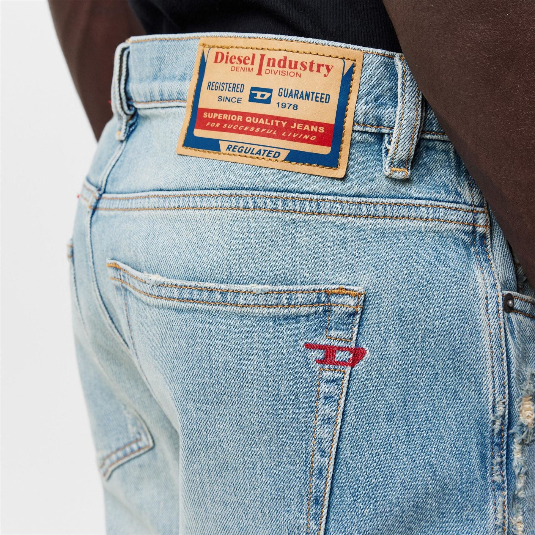 Diesel Vkr Ptln Five Pocket Straight Leg Jeans
