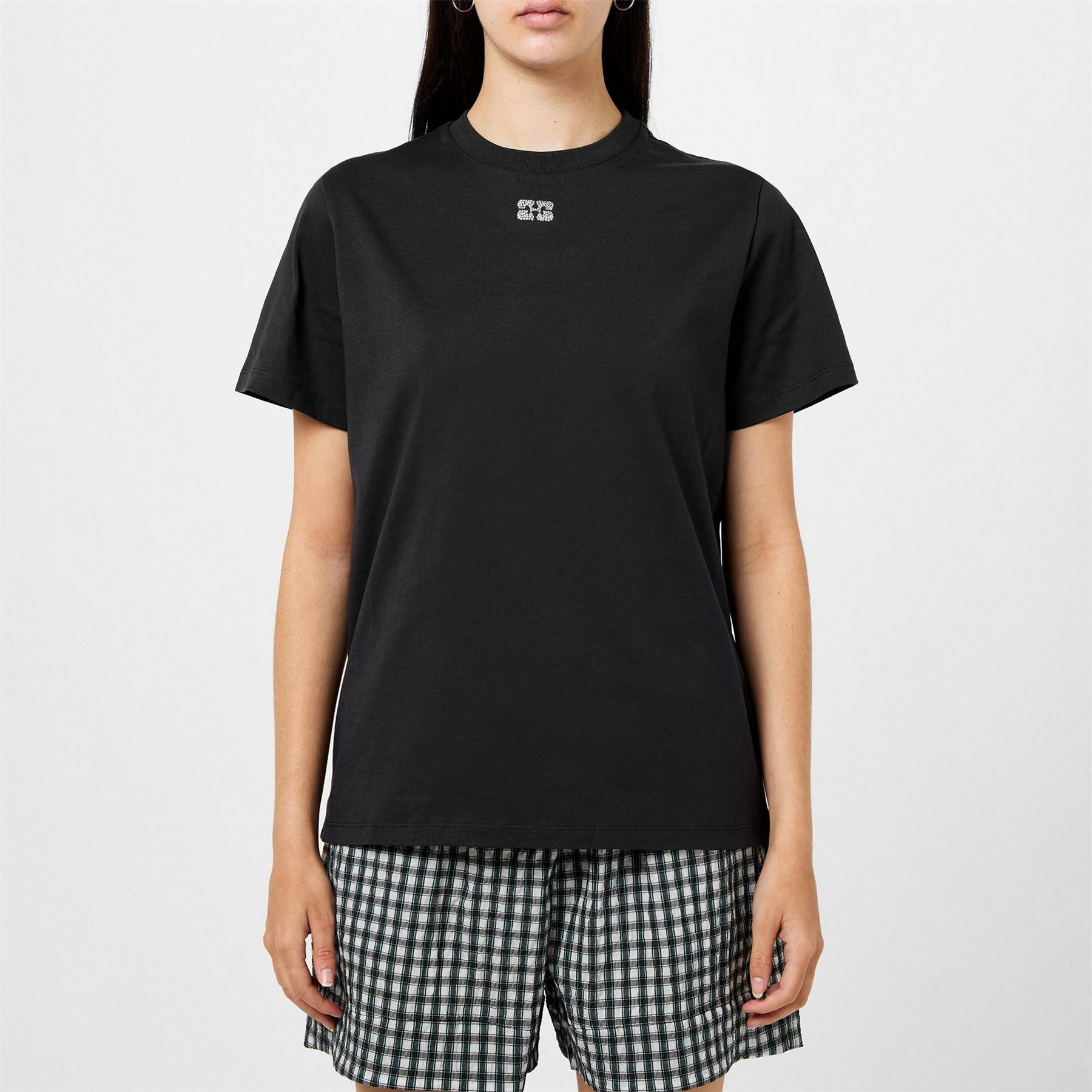 Ganni Rhinestone Regular Fit T-Shirt