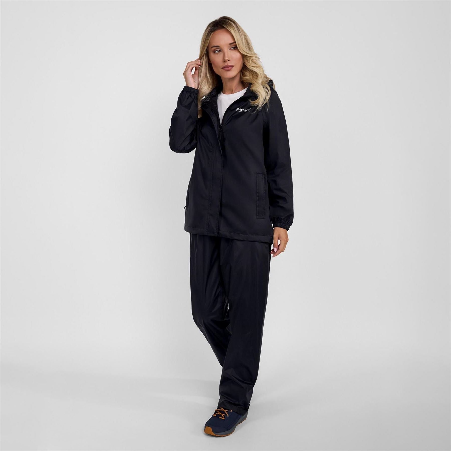 Minoti Women Packaway Waterproof Jacket With Hood Black