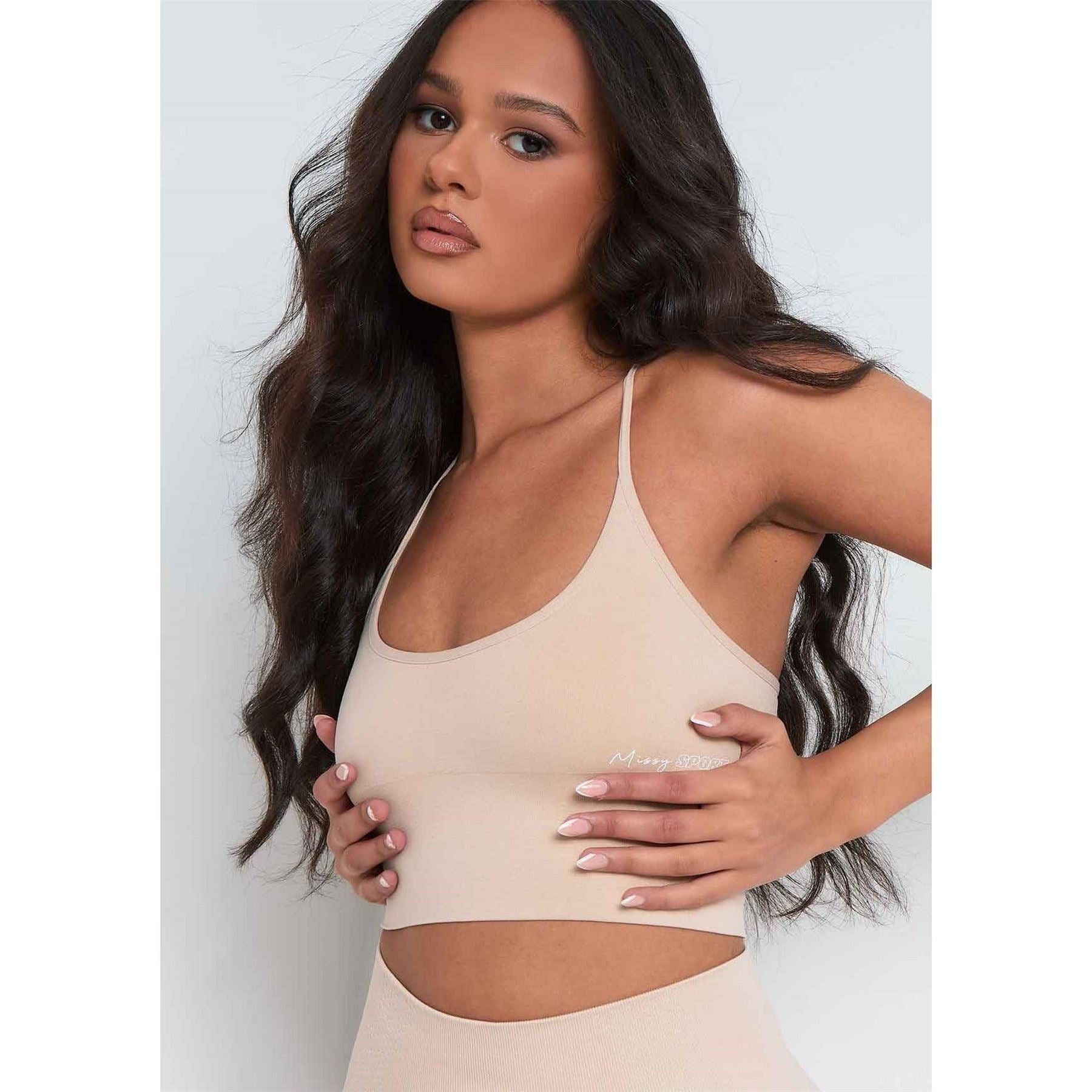 Missy Empire Sport Cross Strap Seamless Gym Crop Top
