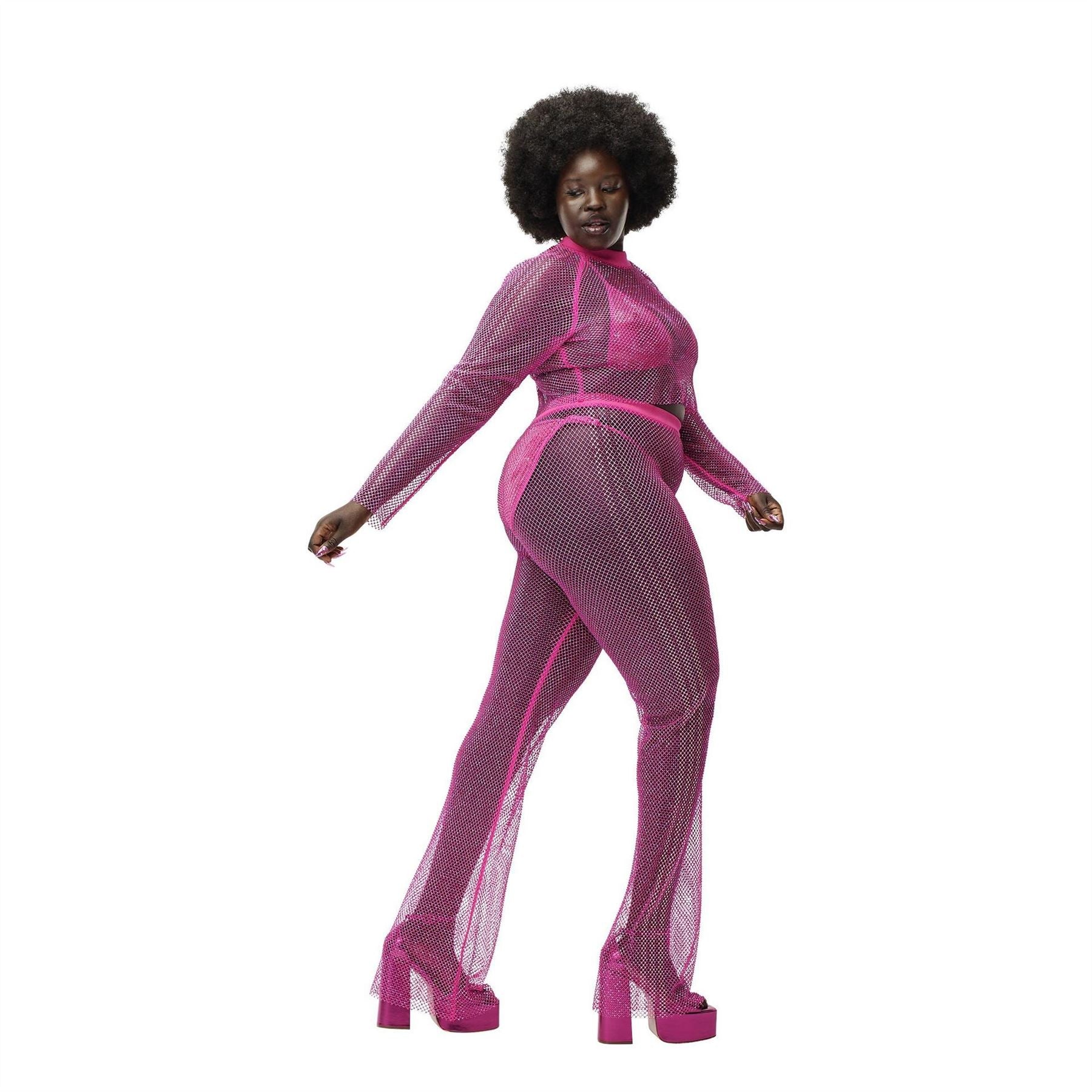 adidas Womens X Ivy Park Crystal Mesh Cover Up Trousers