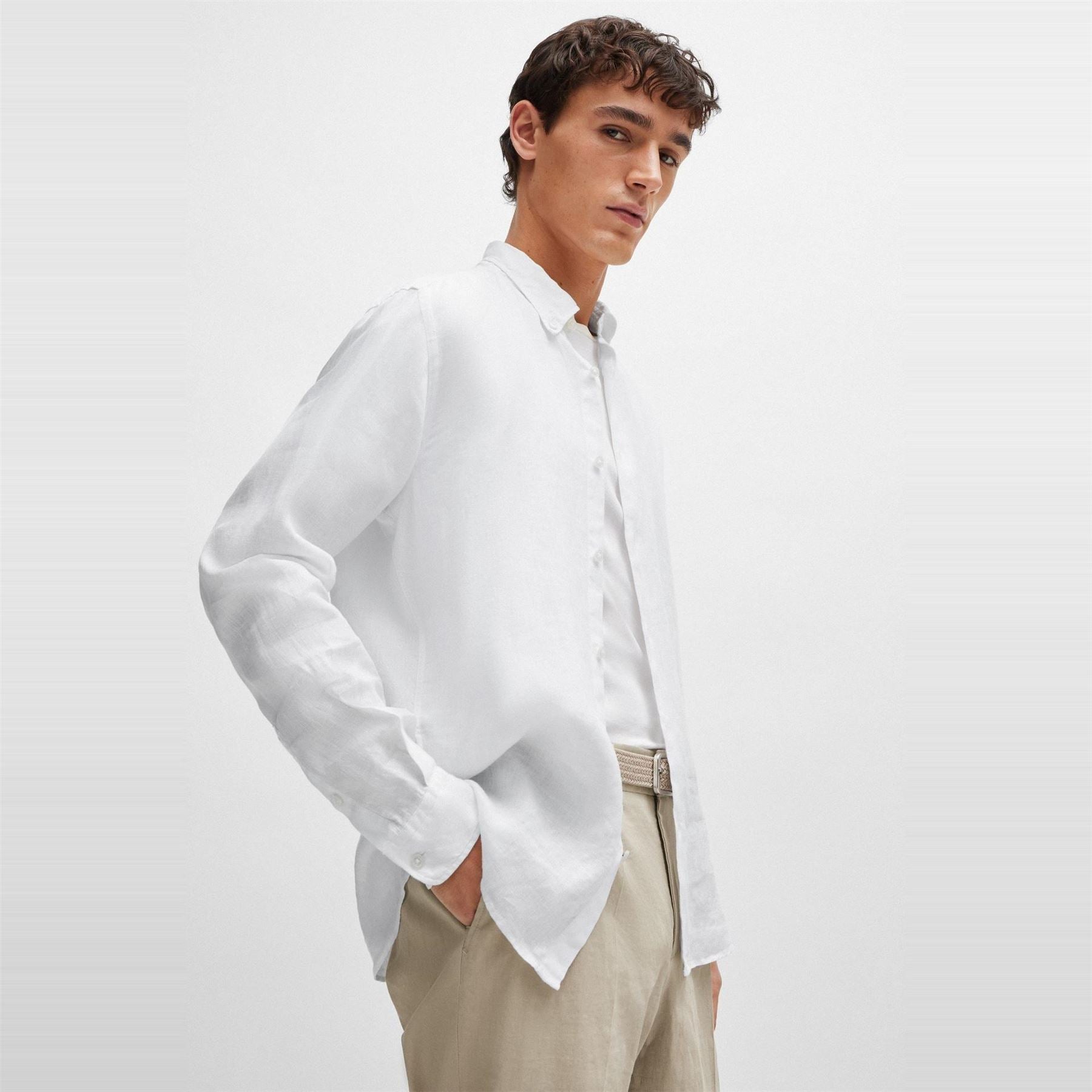 Boss Liam Collared Neck Button Down Long Sleeve Shirt