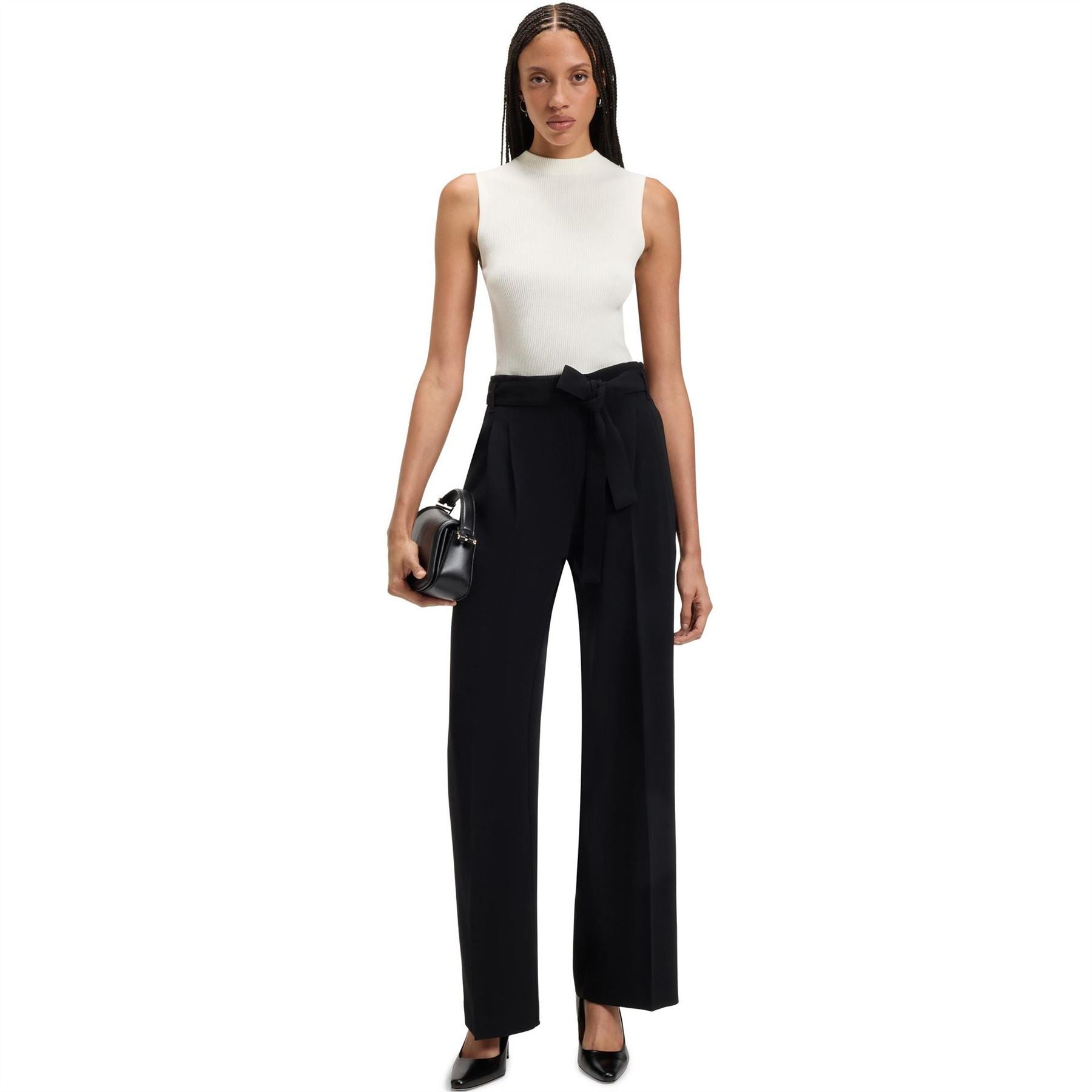 Boss Feskies Knitted Slim Fit Mock Neckline Top