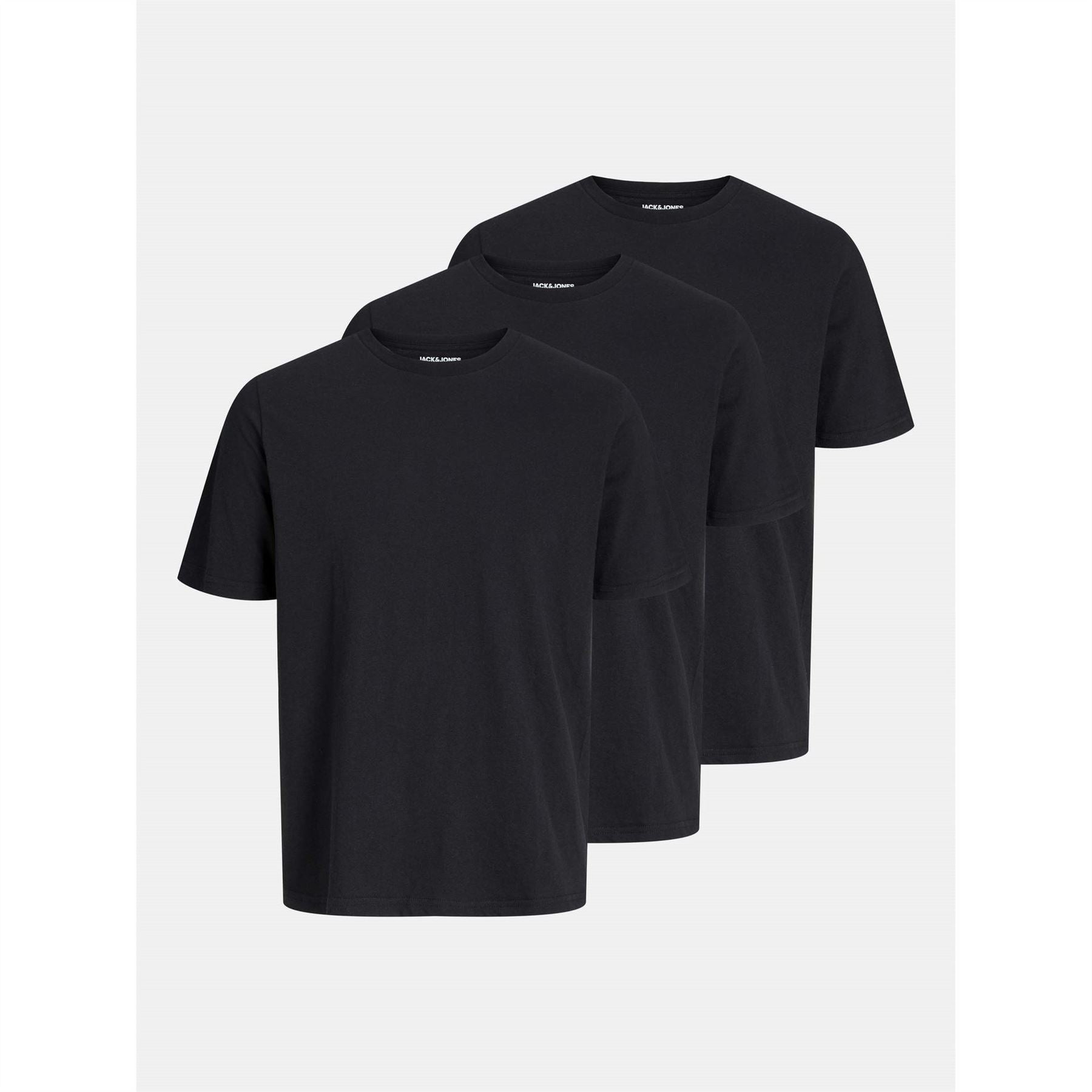 Jack and Jones Mens 3 Pack Short Sleeve T-Shirt