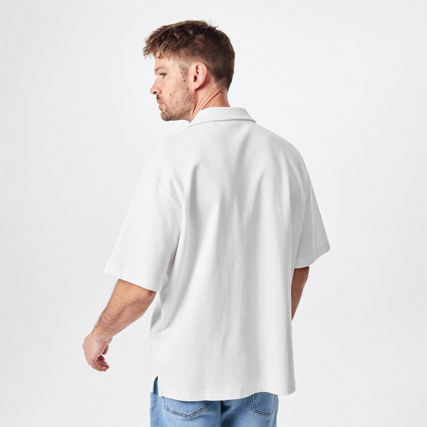 Boss Embroidered Waffle Bowling Shirt